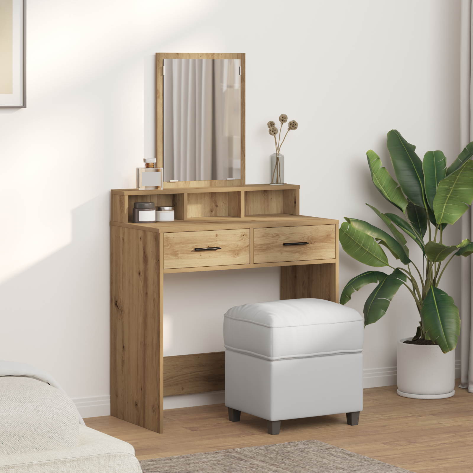 Dressing Table with Drawers - Artisan Oak - 79x41x140 cm - Image 4