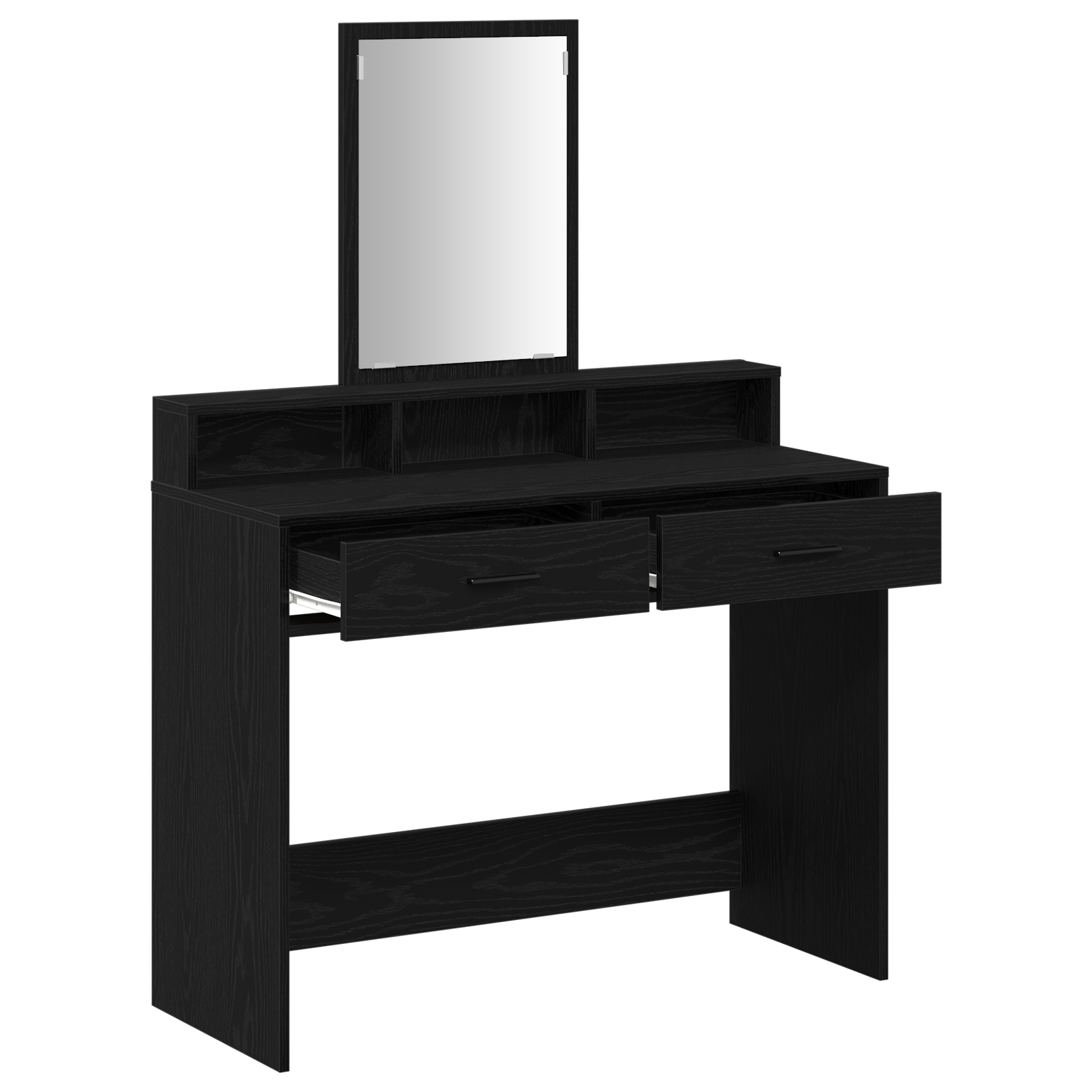Black Oak Dressing Table with Drawers - 100x41x140 cm - Image 5