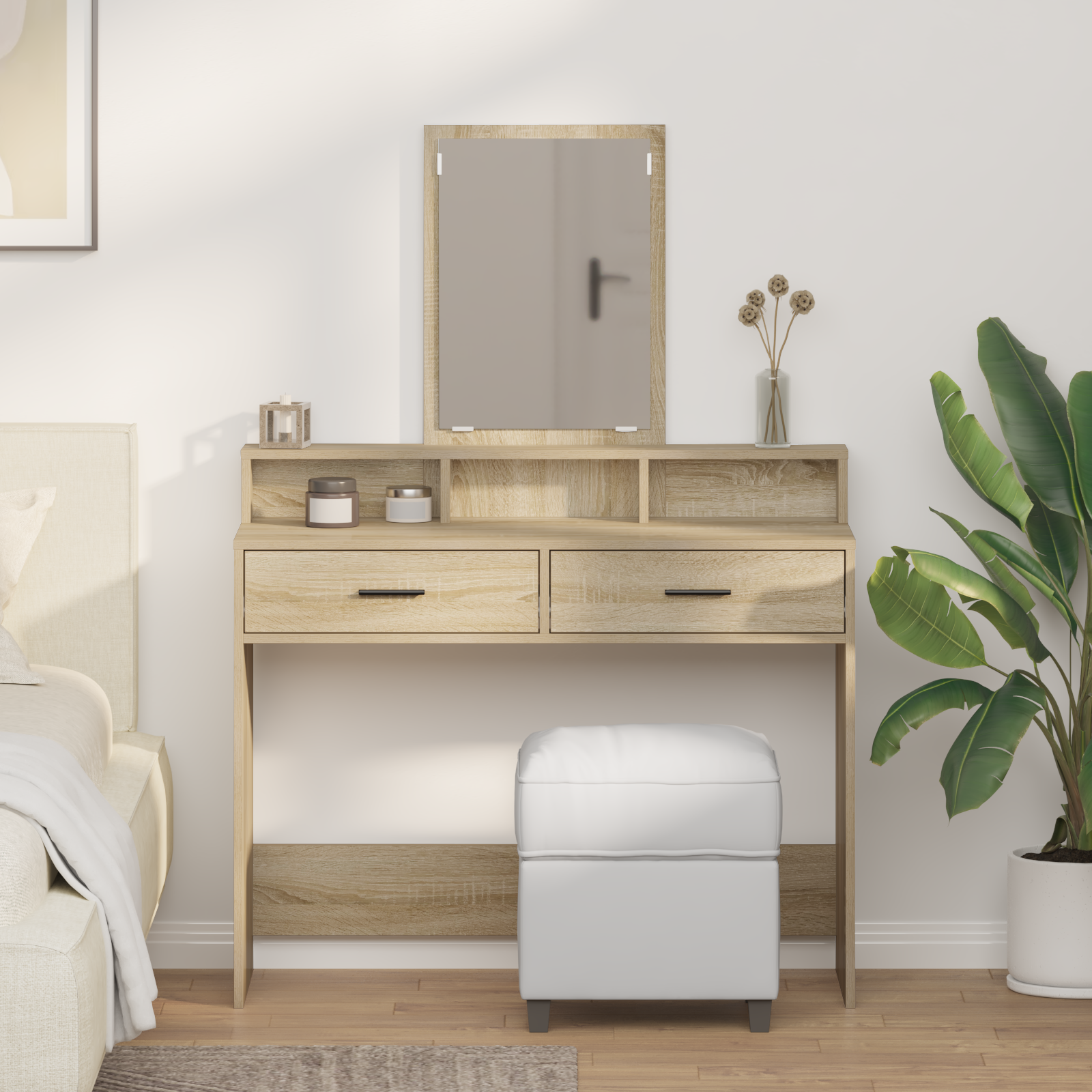 Dressing Table with Drawers Sonoma Oak 100x41x140 cm