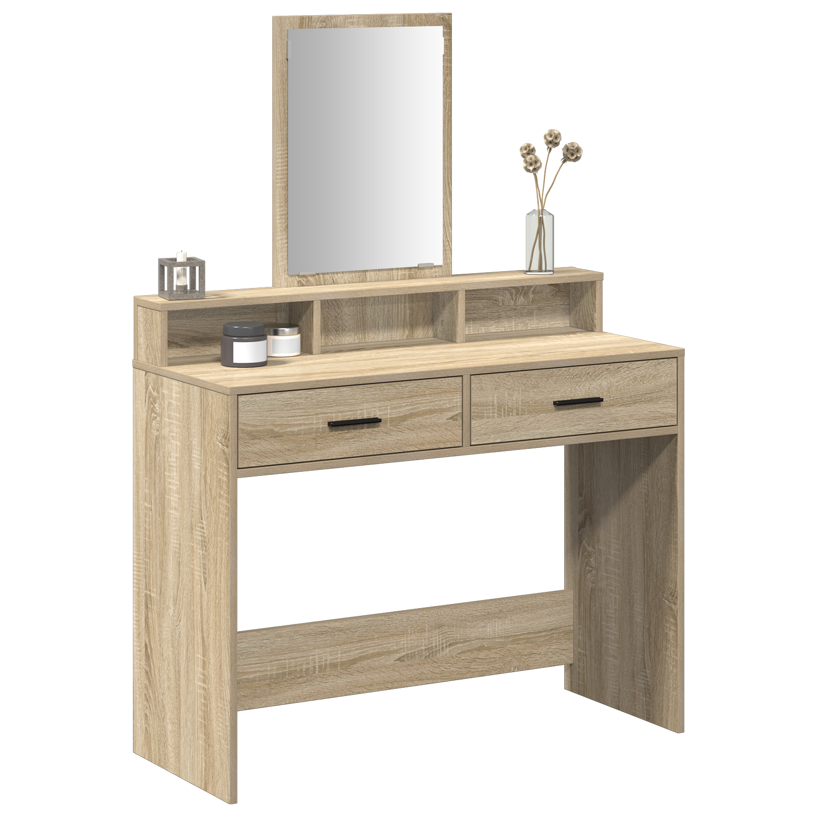 Dressing Table with Drawers Sonoma Oak 100x41x140 cm - Image 3