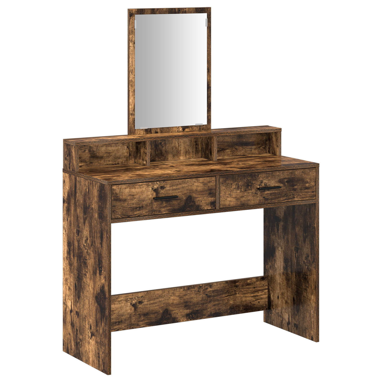 Dressing Table with Drawers - Smoked Oak, 100x41x140 cm - Image 2
