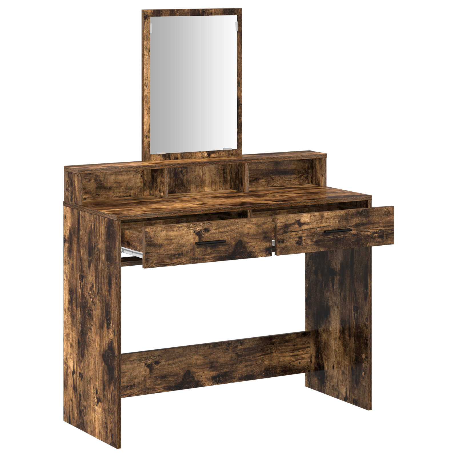 Dressing Table with Drawers - Smoked Oak, 100x41x140 cm - Image 5