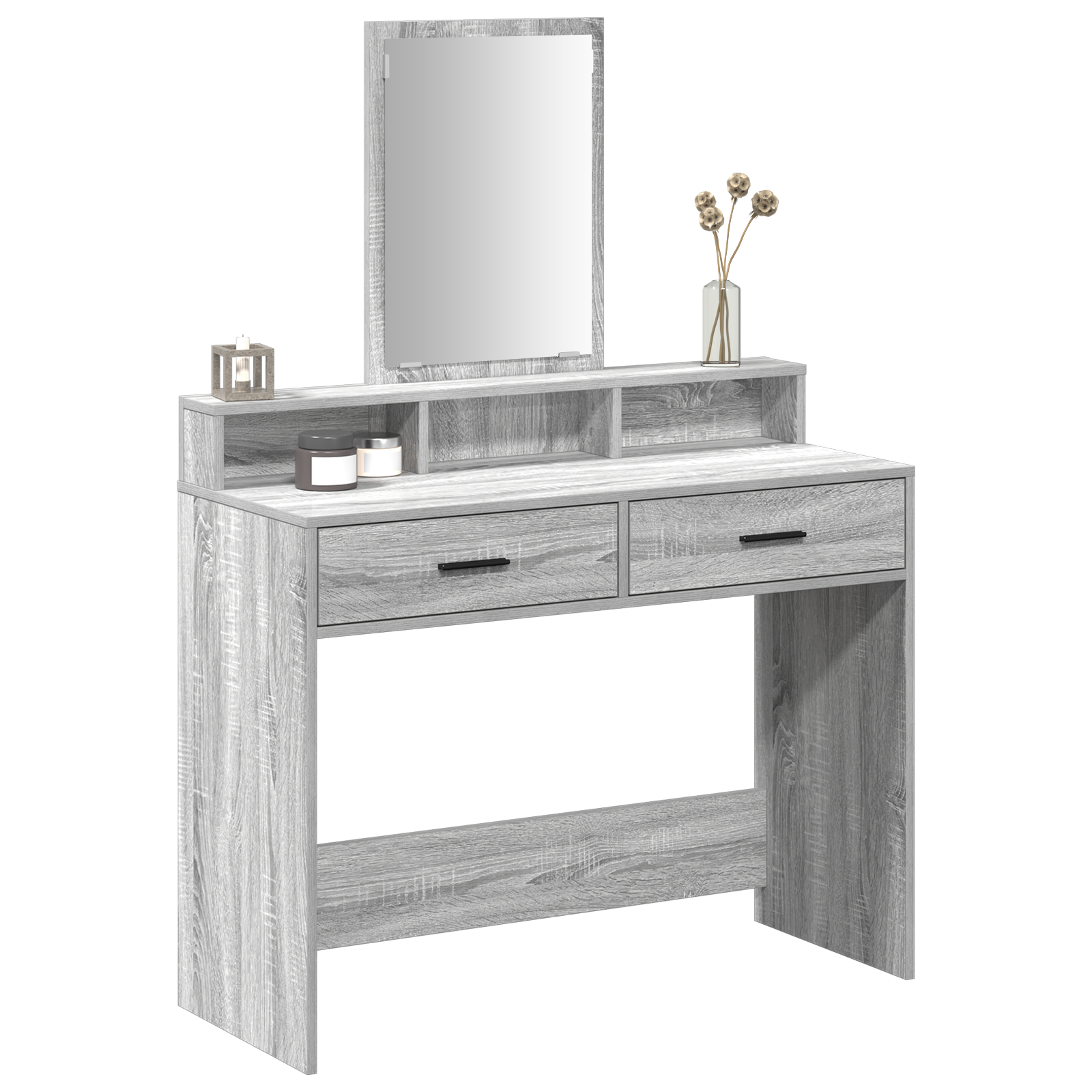 Dressing Table with Drawers Grey Sonoma 100x41x140 cm - Image 3