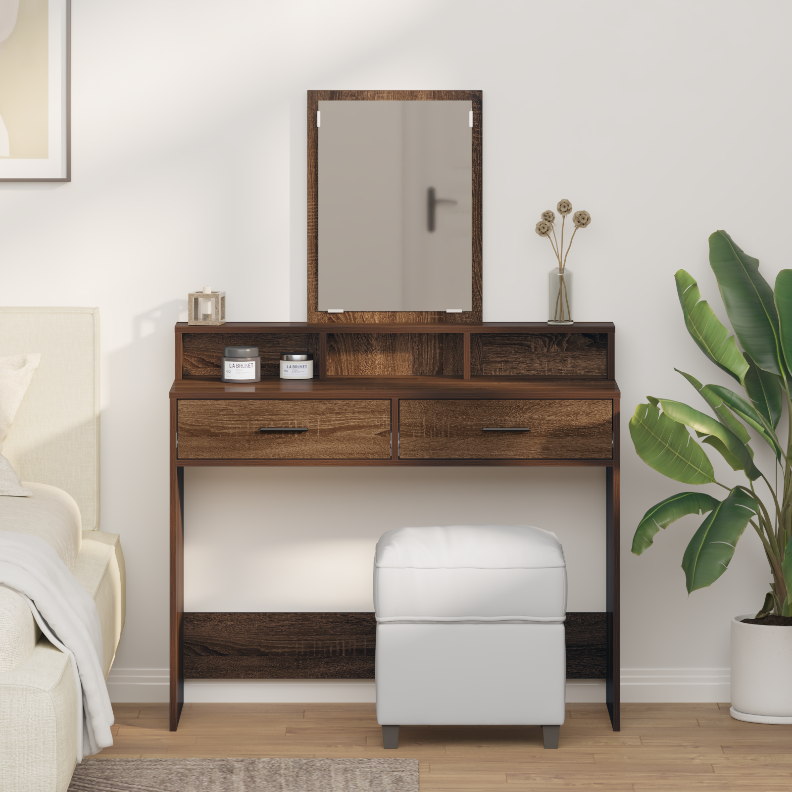 Dressing Table with Drawers Brown Oak 100x41x140 cm