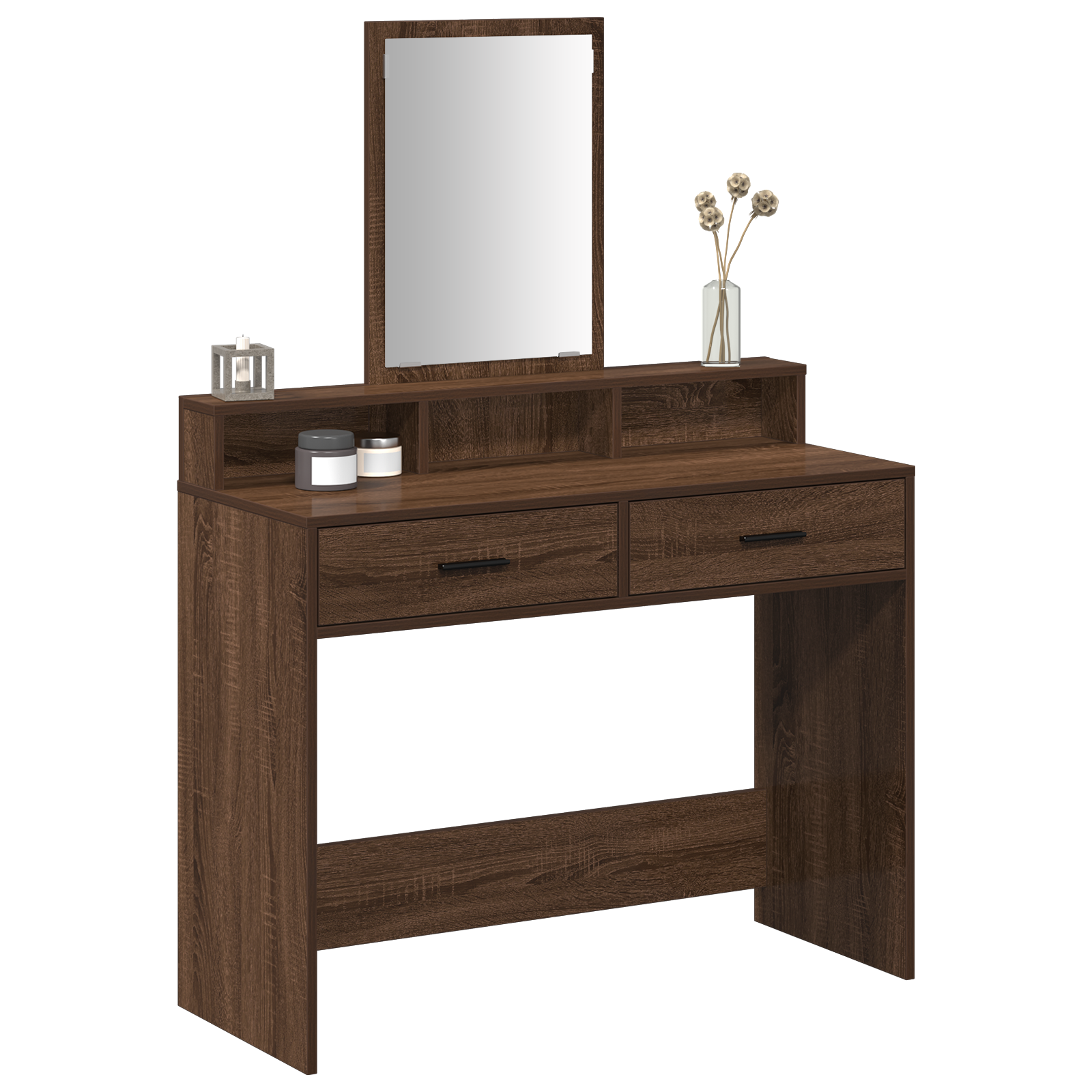 Dressing Table with Drawers Brown Oak 100x41x140 cm - Image 3
