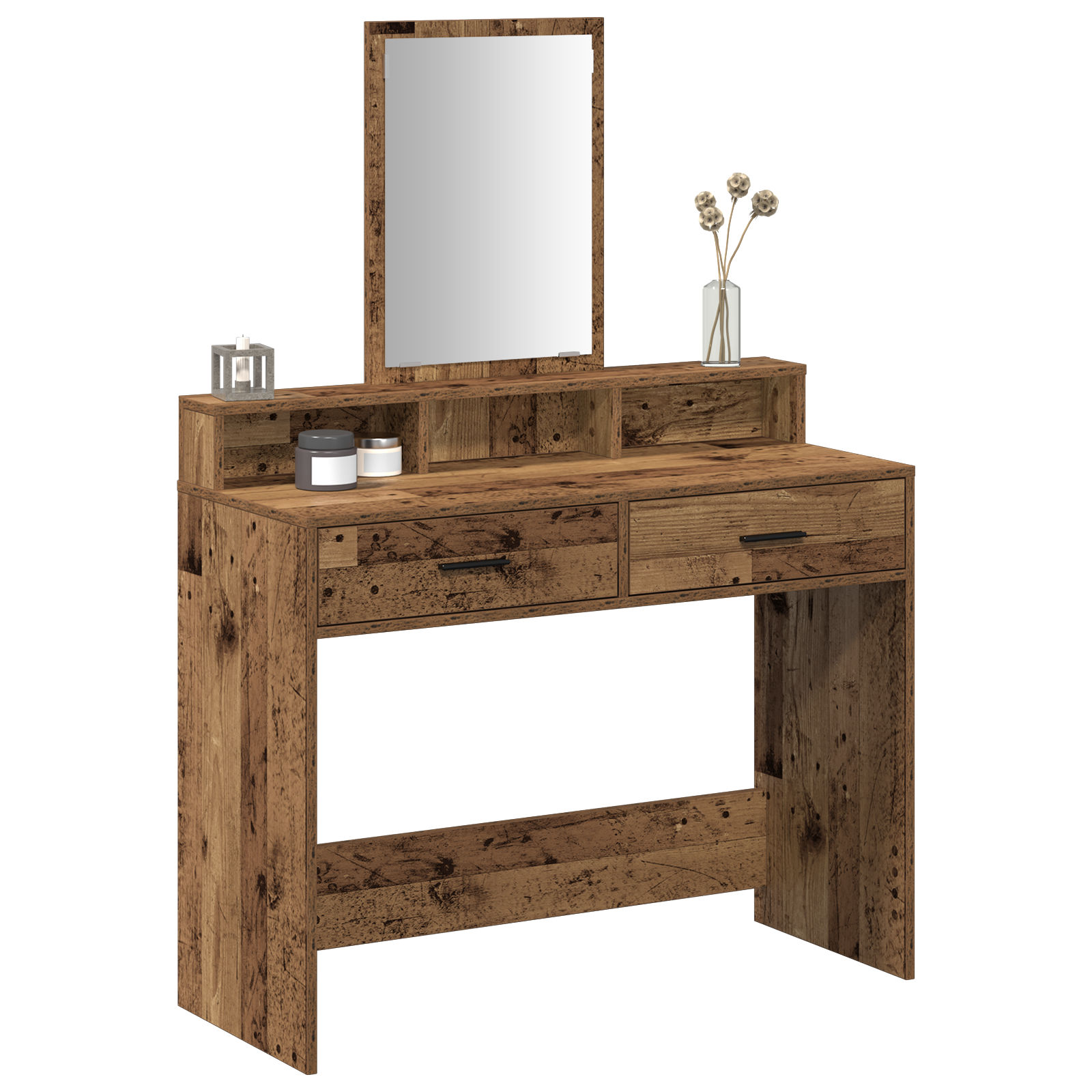 Dressing Table with Drawers Old Wood 100x41x140 cm - Image 3