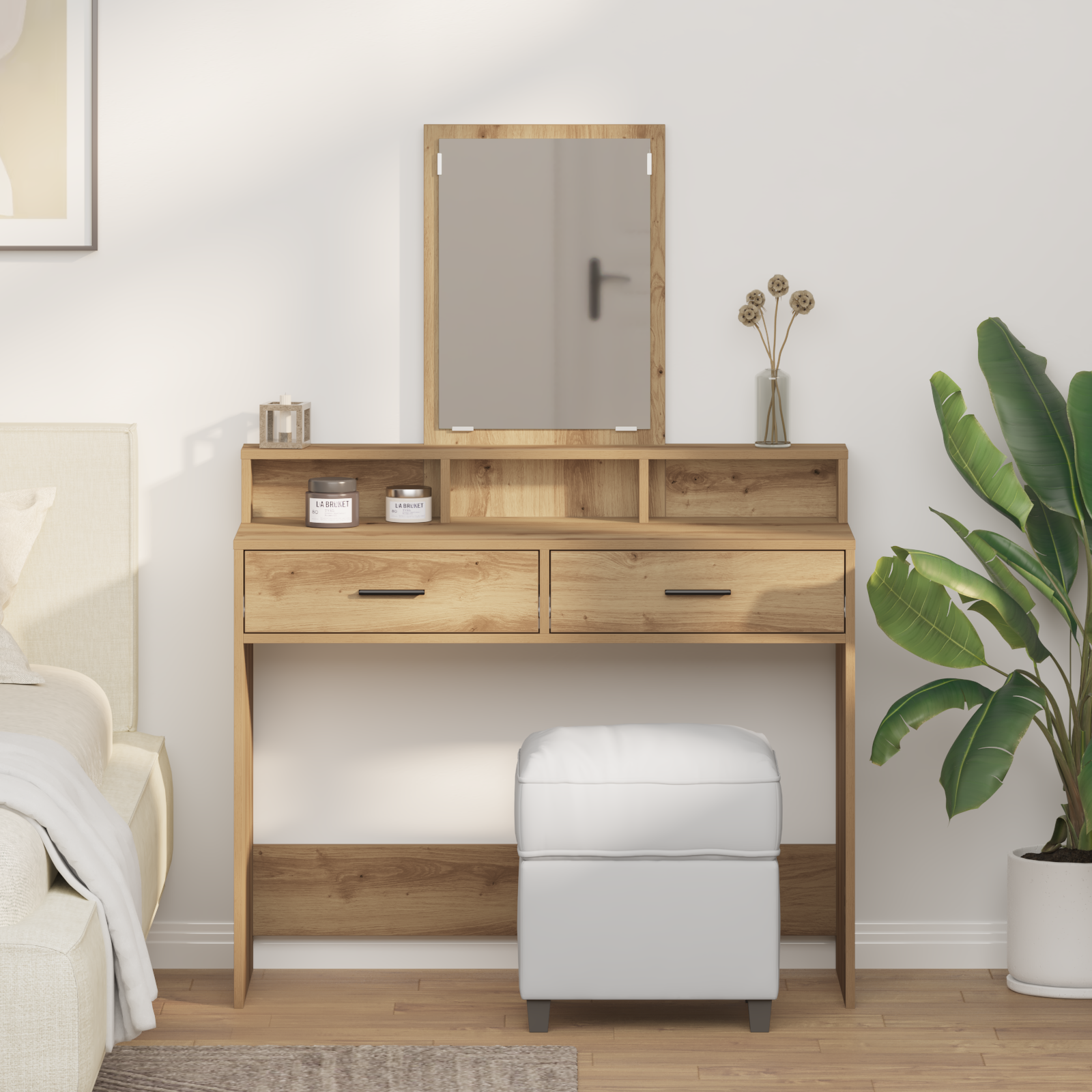 Dressing Table with Drawers - Artisan Oak, 100x41x140 cm