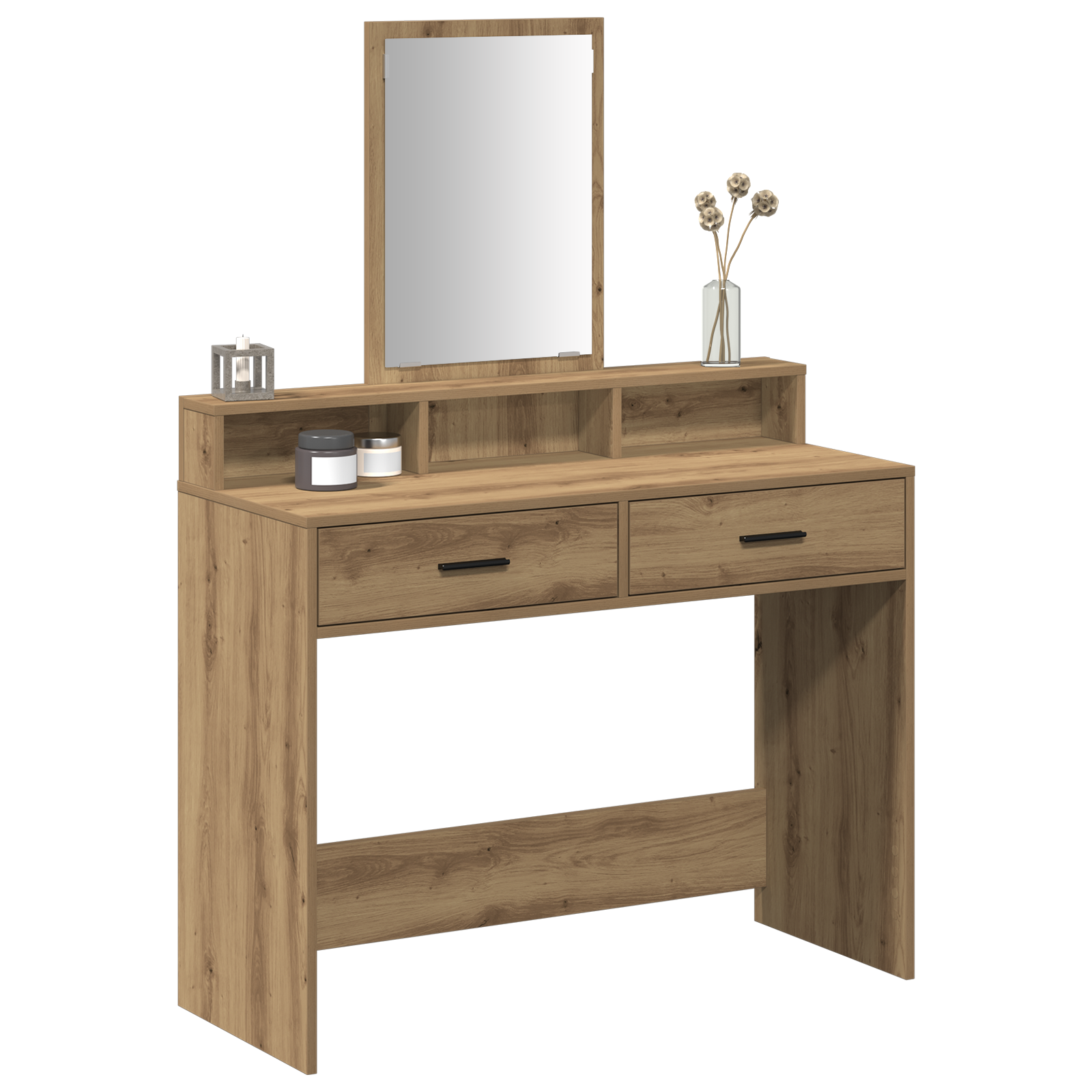 Dressing Table with Drawers - Artisan Oak, 100x41x140 cm - Image 3