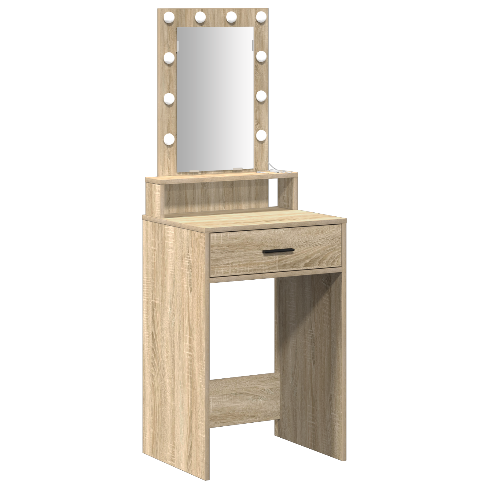 Dressing Table with LED Lights - Sonoma Oak - 50x41x140 cm - Image 2