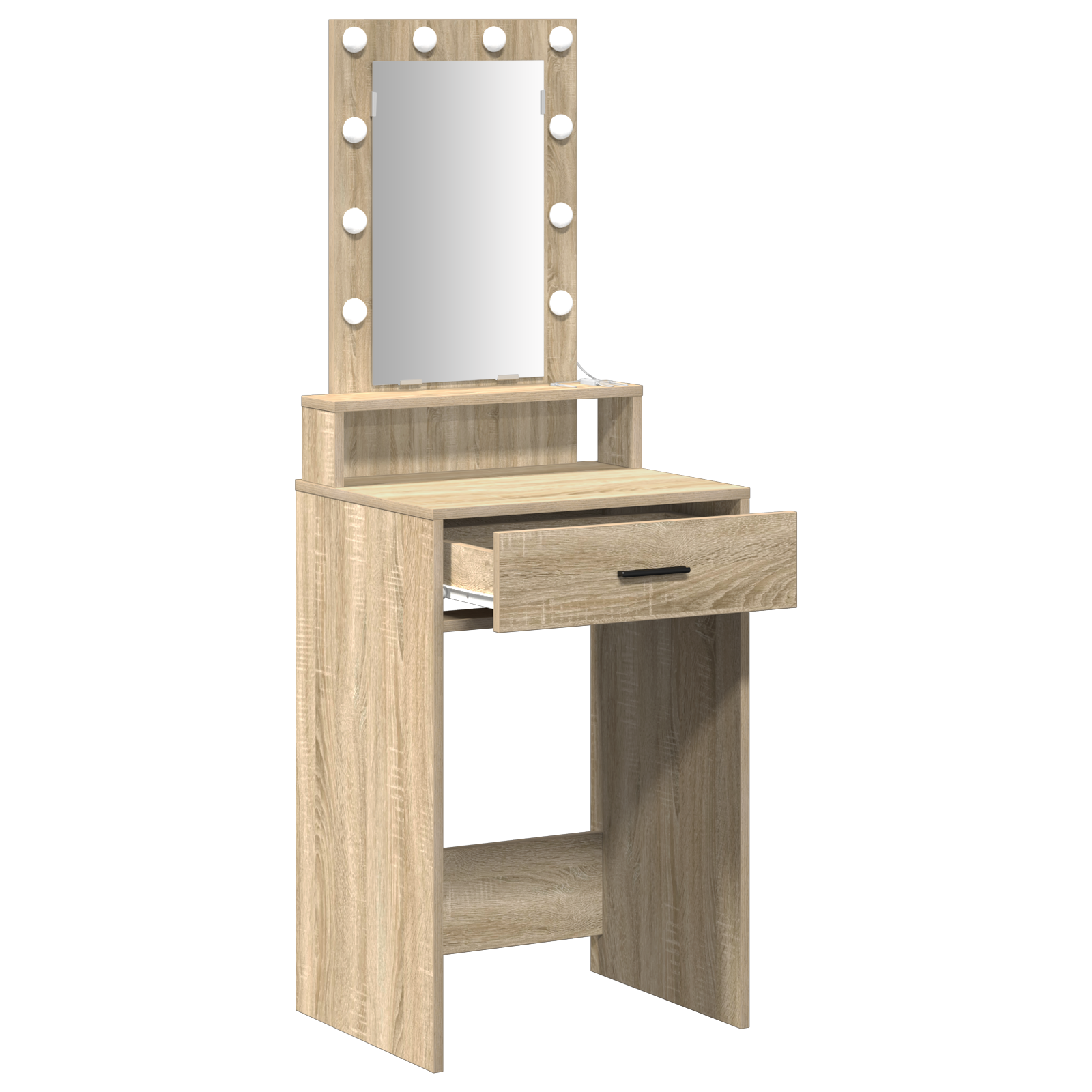 Dressing Table with LED Lights - Sonoma Oak - 50x41x140 cm - Image 4
