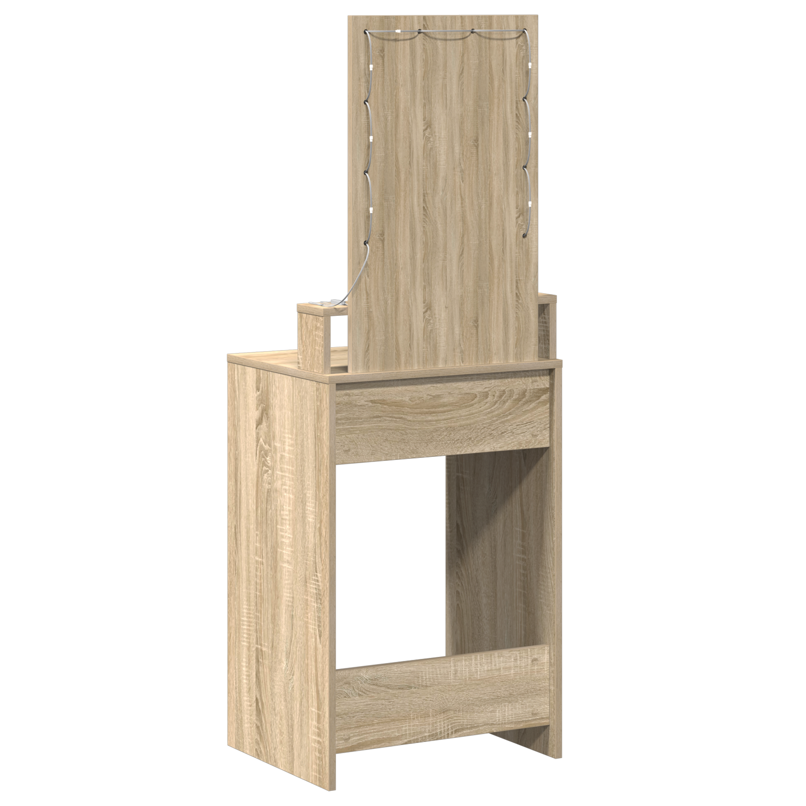 Dressing Table with LED Lights - Sonoma Oak - 50x41x140 cm - Image 7