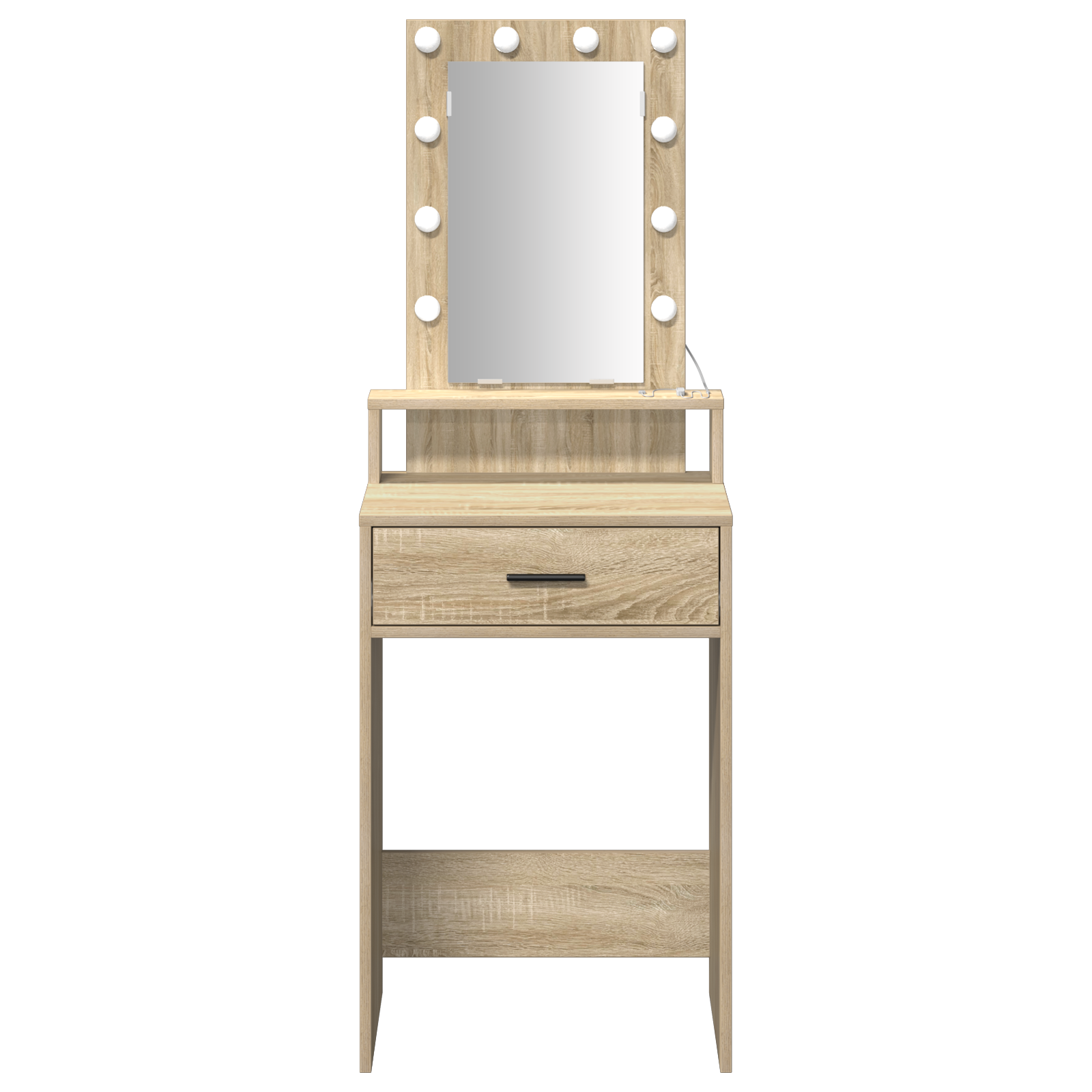 Dressing Table with LED Lights - Sonoma Oak - 50x41x140 cm - Image 5