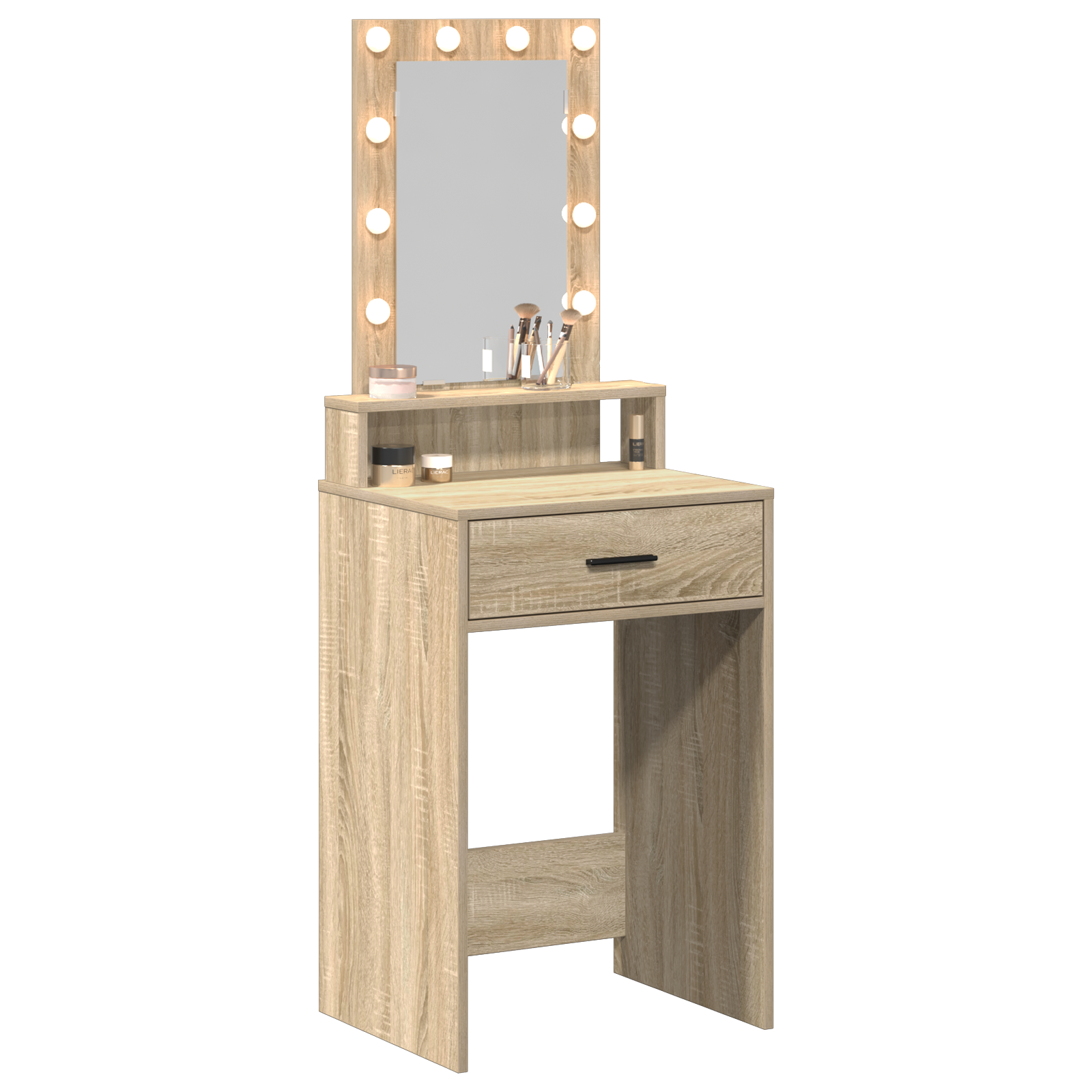 Dressing Table with LED Lights - Sonoma Oak - 50x41x140 cm - Image 3