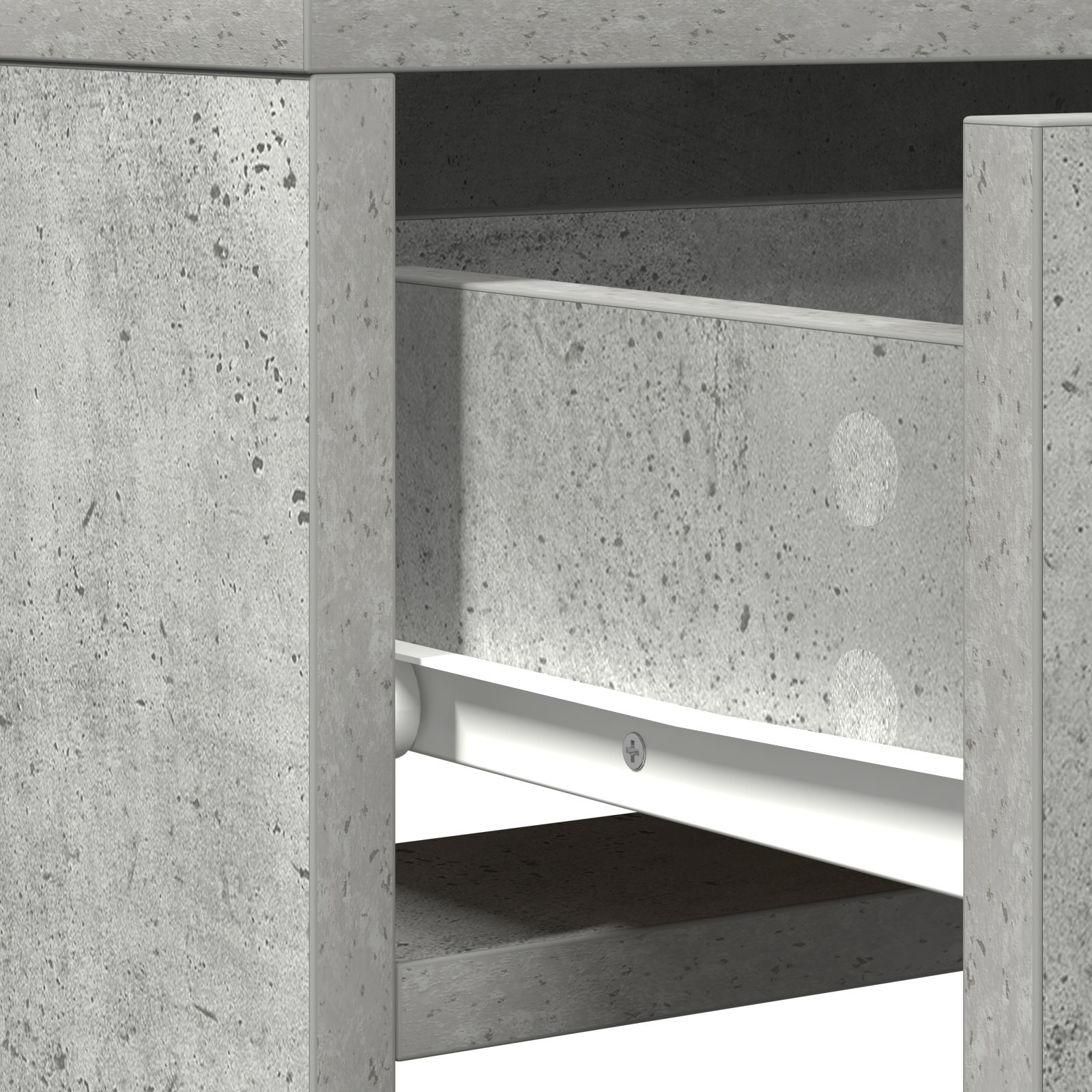 Dressing Table with LED Lights Concrete Grey 50x41x140 cm - Image 10