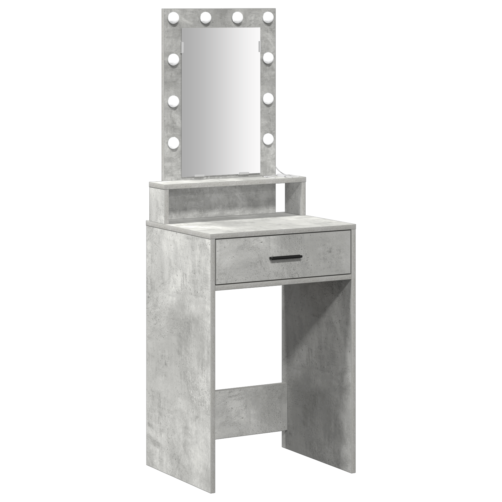 Dressing Table with LED Lights Concrete Grey 50x41x140 cm - Image 2