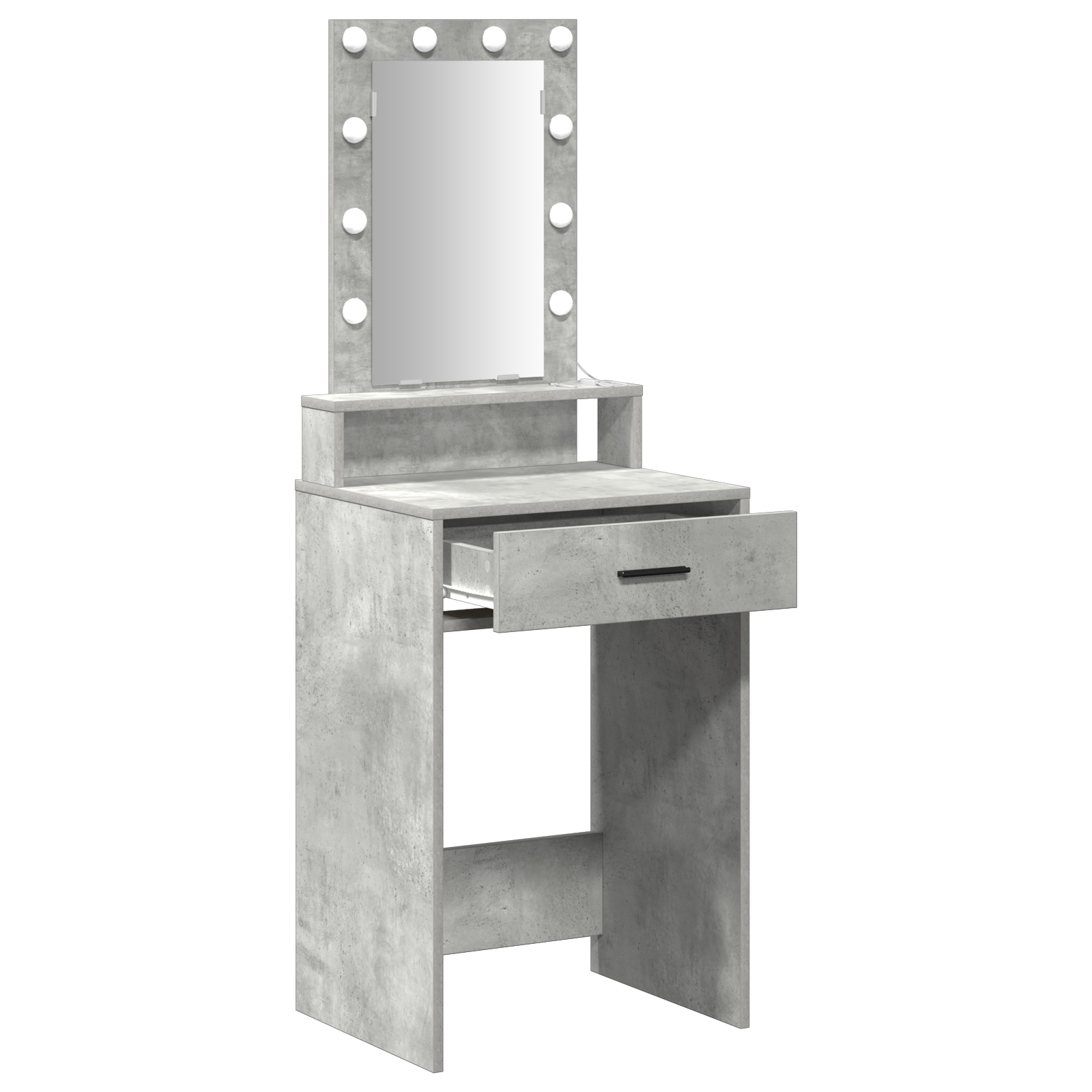Dressing Table with LED Lights Concrete Grey 50x41x140 cm - Image 4