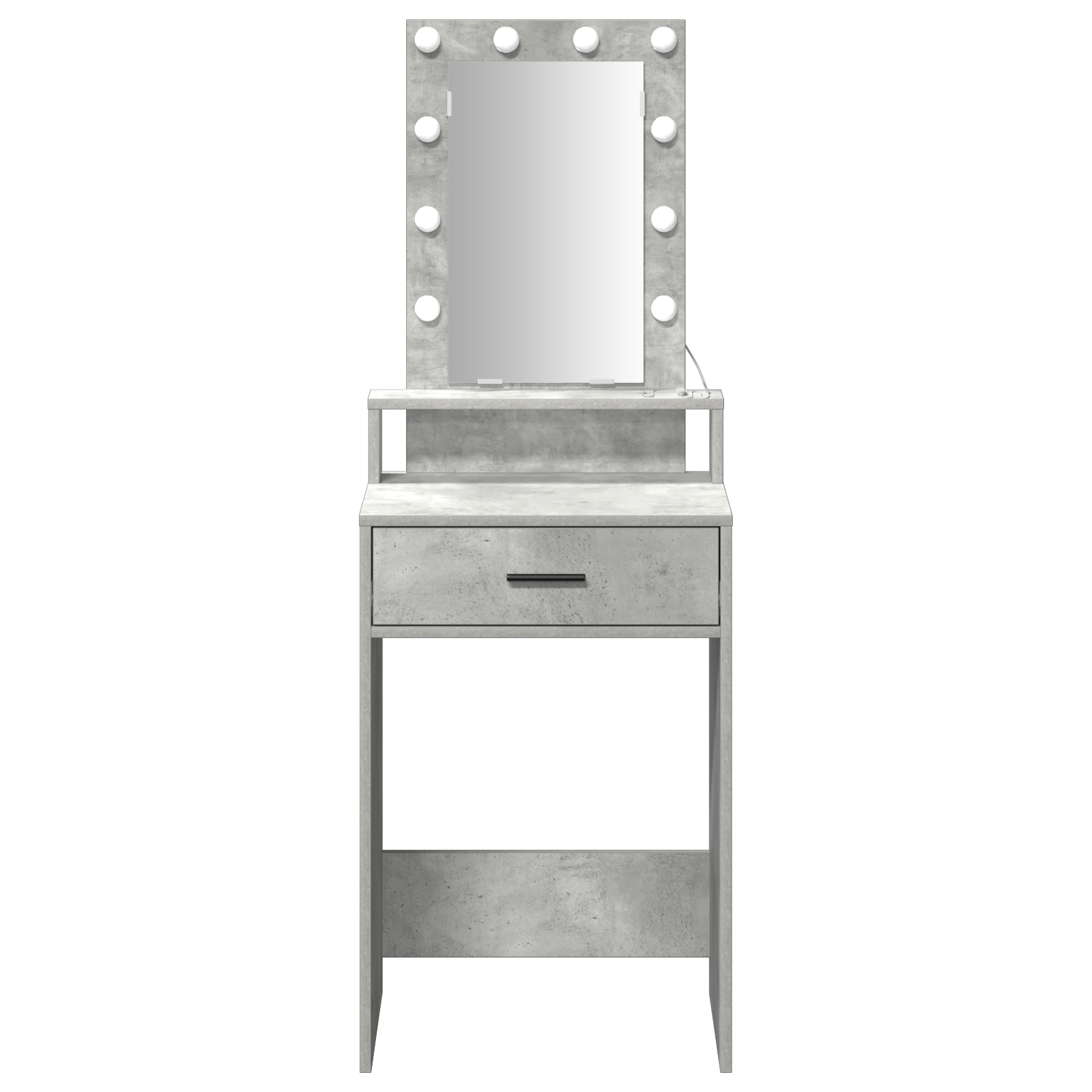Dressing Table with LED Lights Concrete Grey 50x41x140 cm - Image 5