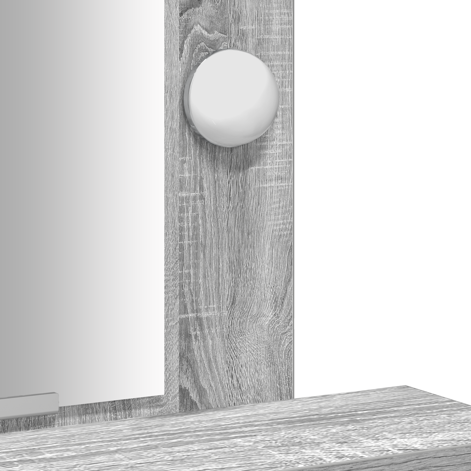 Dressing Table with LED Lights in Grey Sonoma - 50x41x140 cm - Image 9