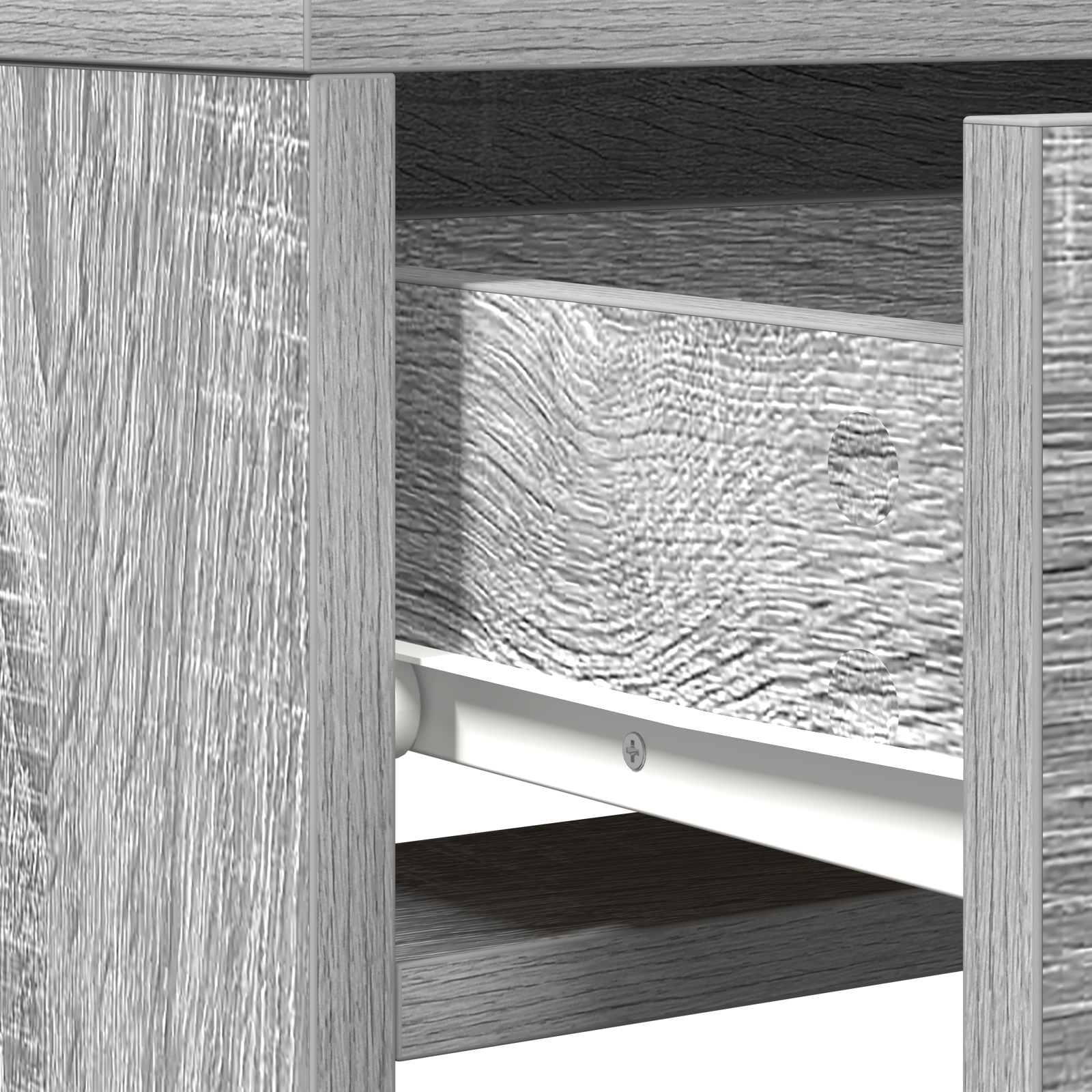 Dressing Table with LED Lights in Grey Sonoma - 50x41x140 cm - Image 10