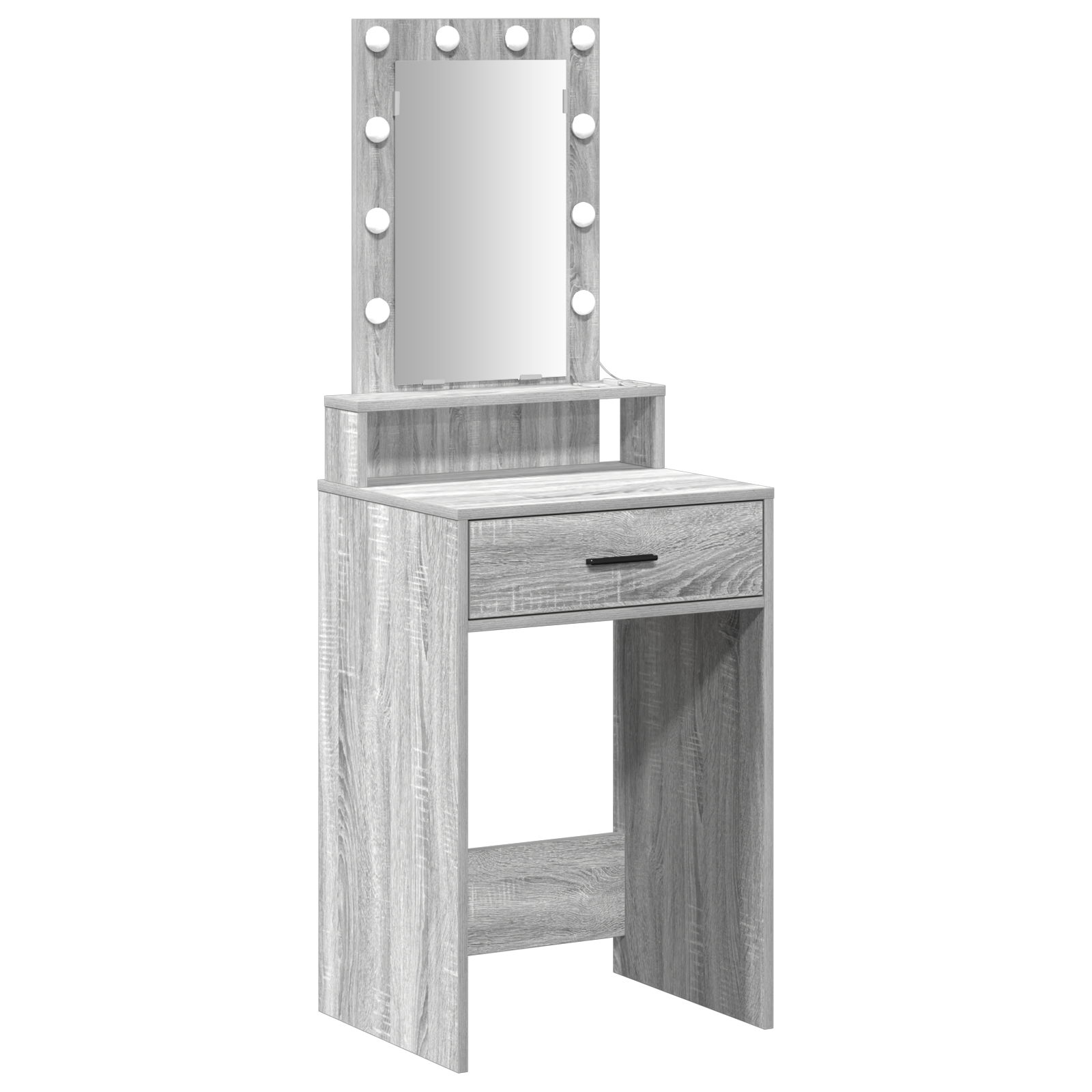 Dressing Table with LED Lights in Grey Sonoma - 50x41x140 cm - Image 2
