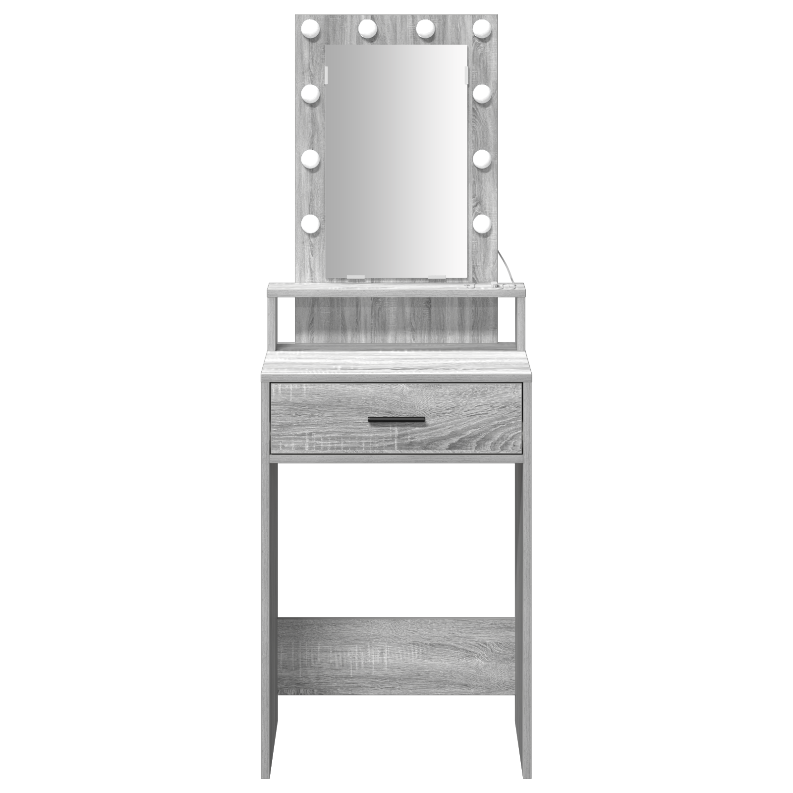 Dressing Table with LED Lights in Grey Sonoma - 50x41x140 cm - Image 5