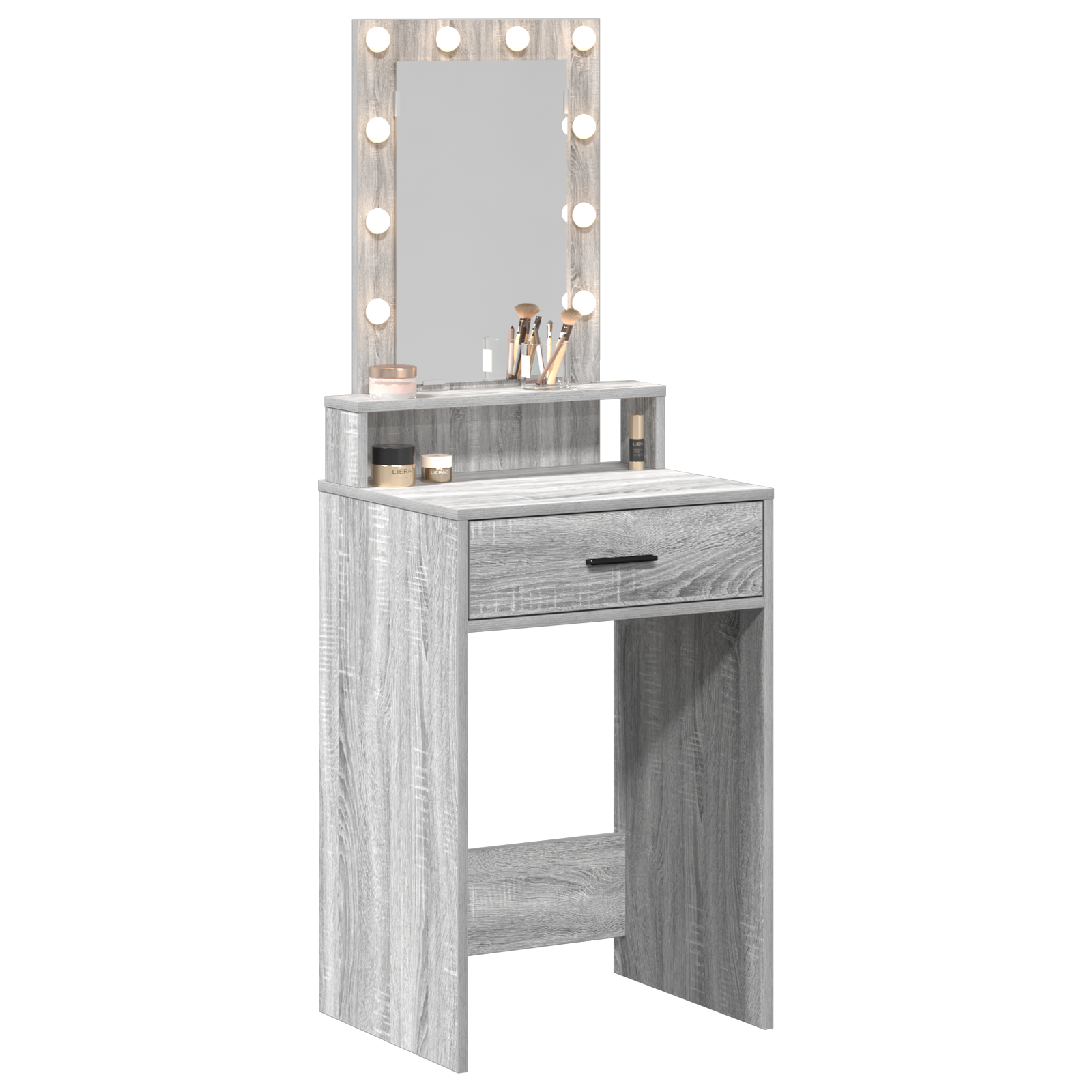 Dressing Table with LED Lights in Grey Sonoma - 50x41x140 cm - Image 3