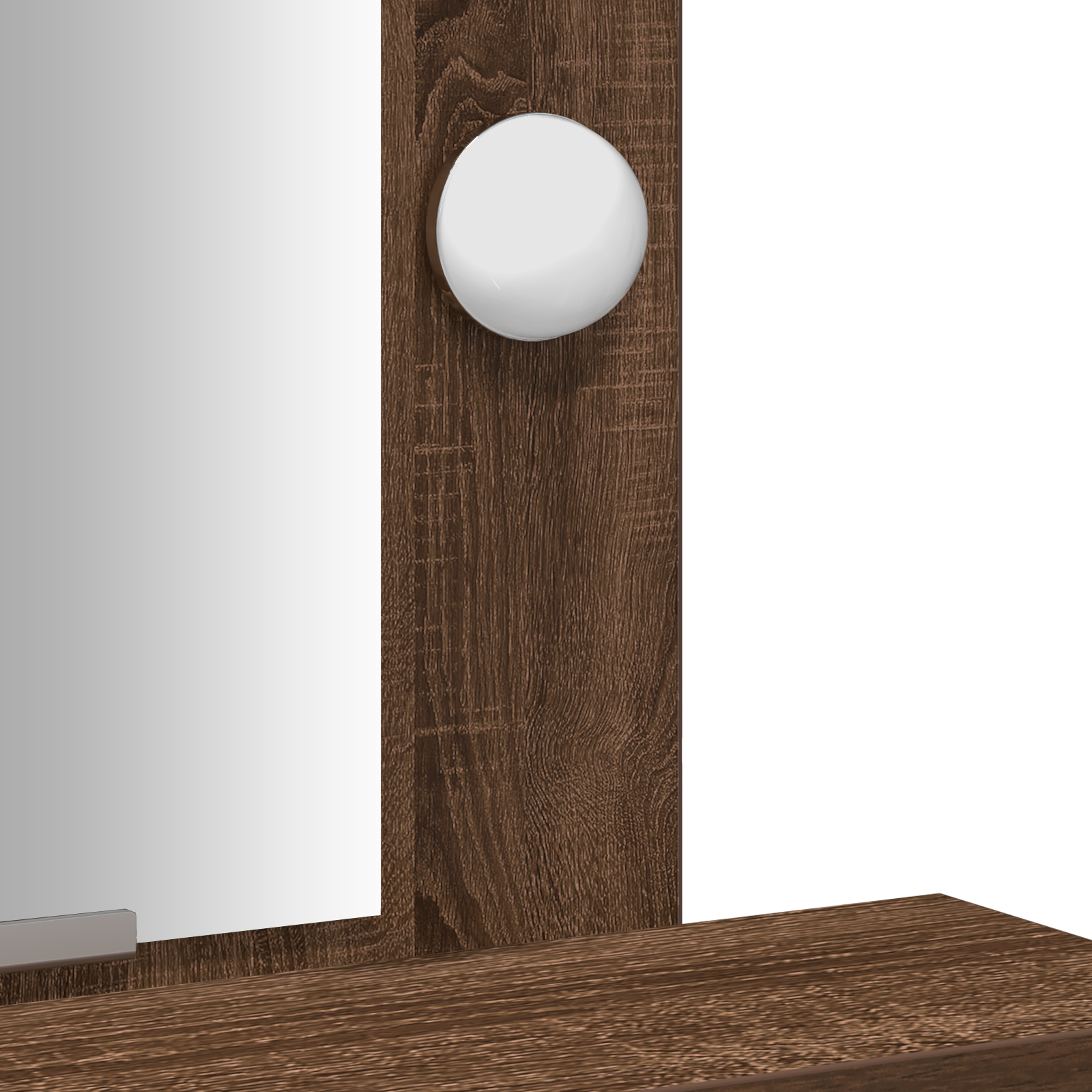 Dressing Table with LED Lights Brown Oak 50x41x140 cm - Image 9