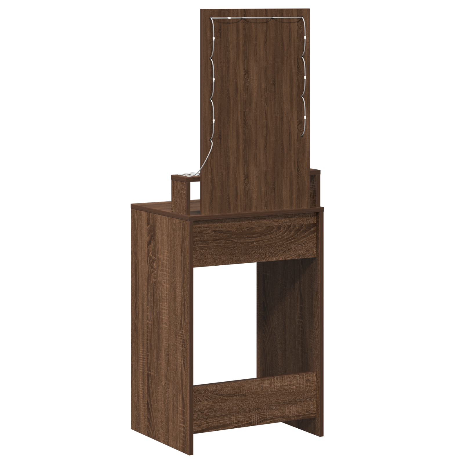 Dressing Table with LED Lights Brown Oak 50x41x140 cm - Image 7