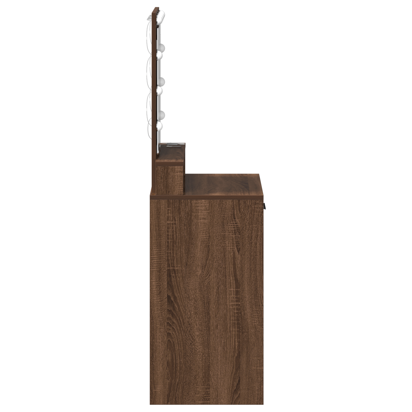 Dressing Table with LED Lights Brown Oak 50x41x140 cm - Image 6