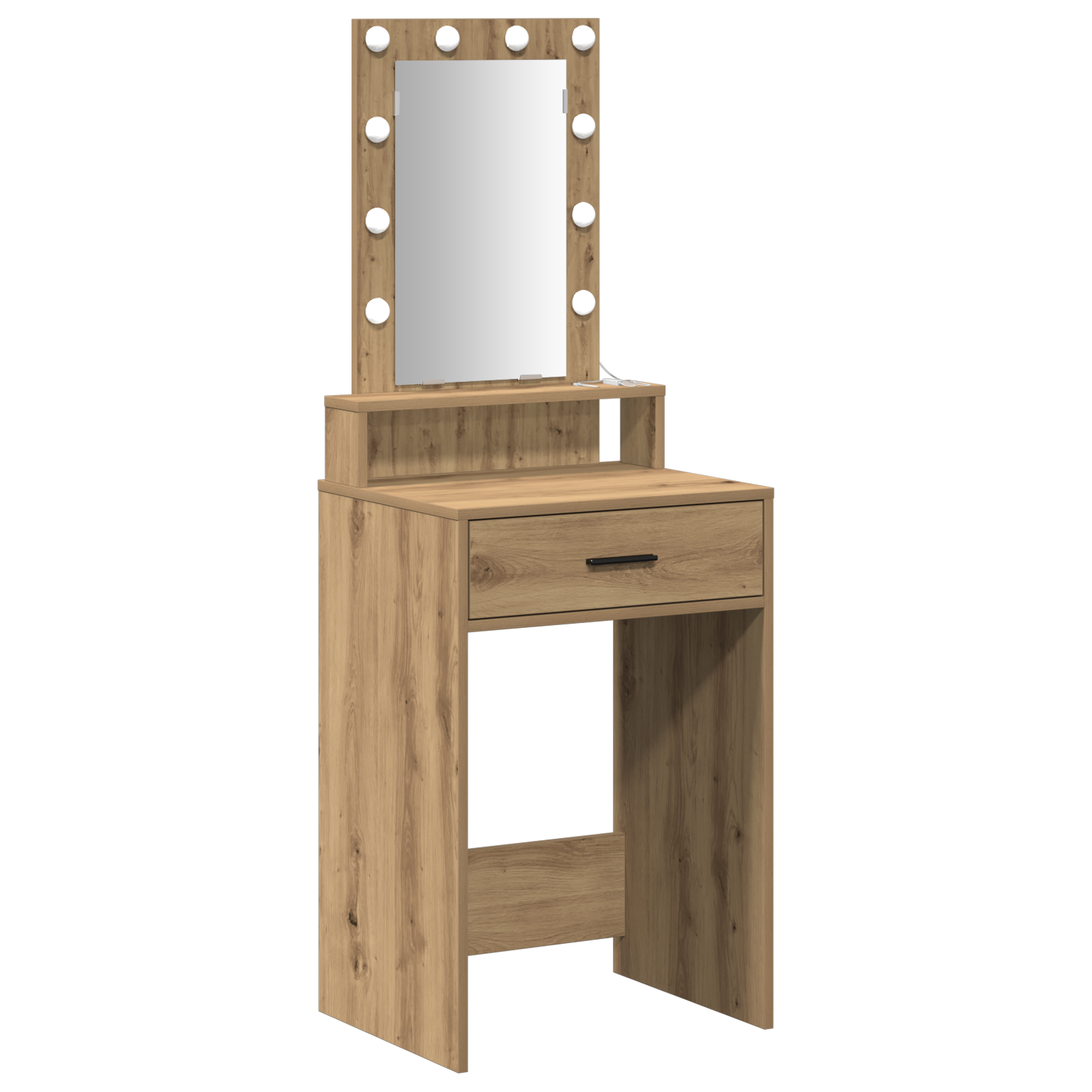 Vanity Table with LED Lights - Artisan Oak, 50x41x140 cm - Image 2