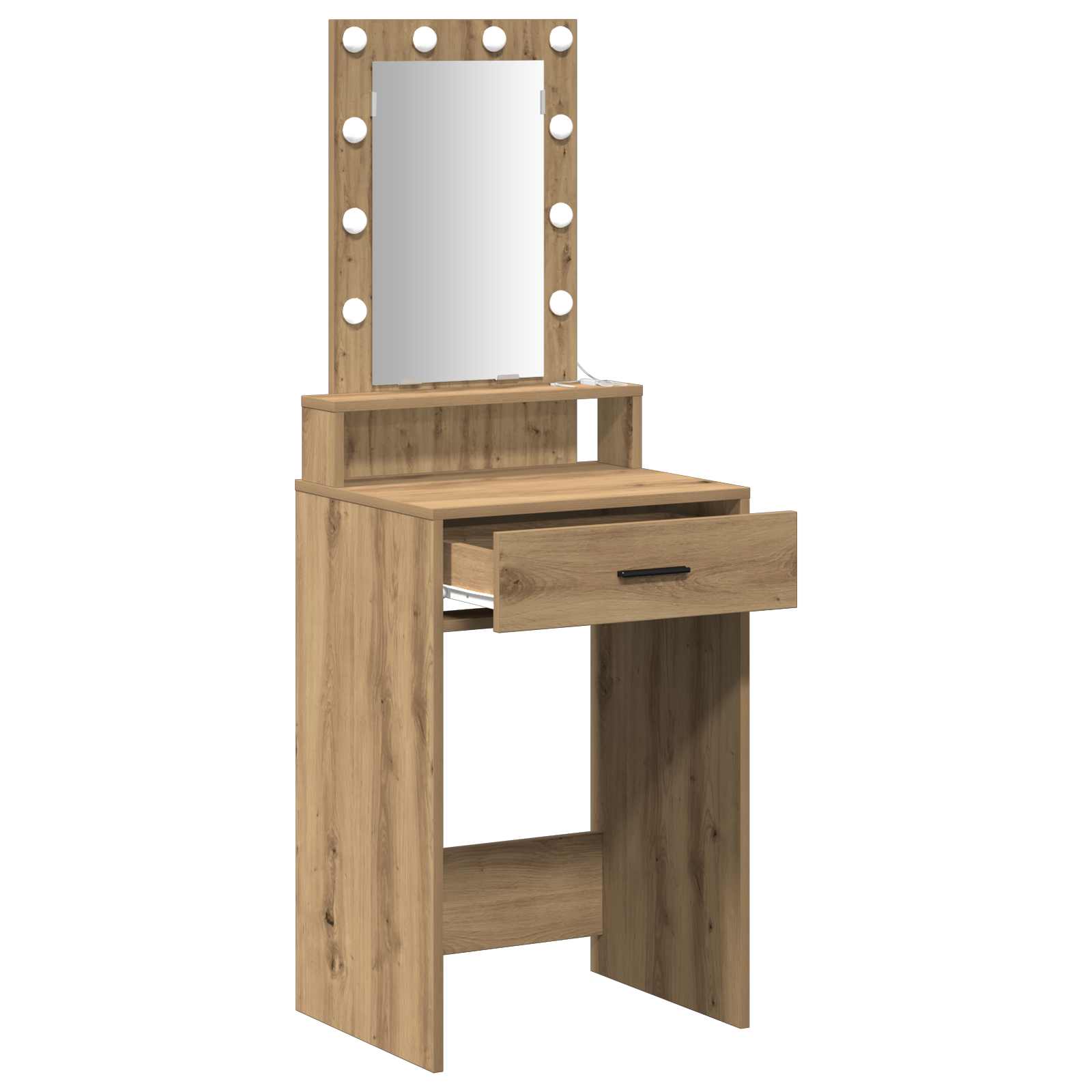 Vanity Table with LED Lights - Artisan Oak, 50x41x140 cm - Image 4