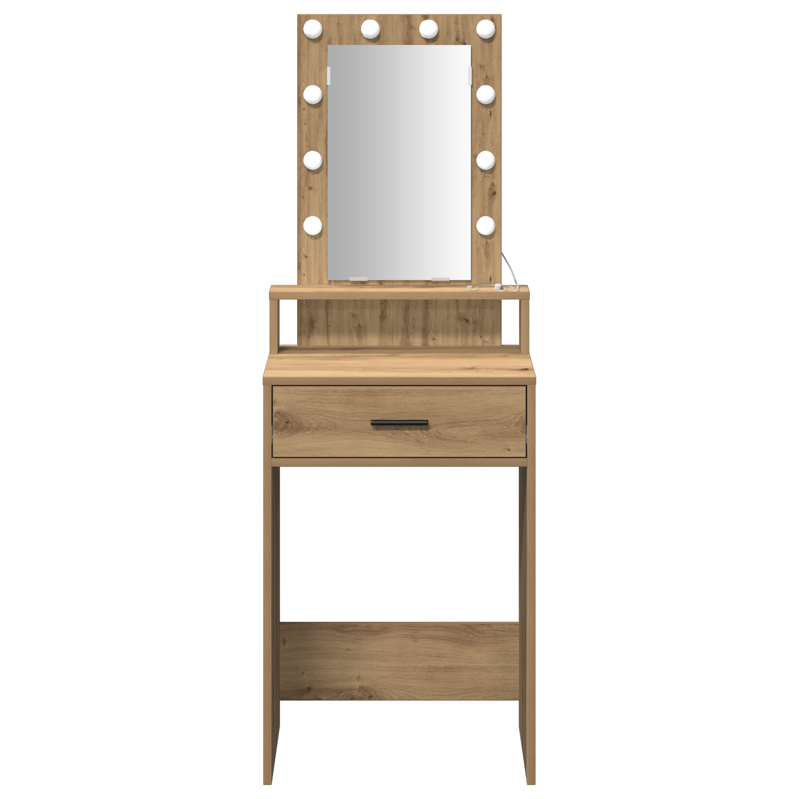 Vanity Table with LED Lights - Artisan Oak, 50x41x140 cm - Image 5