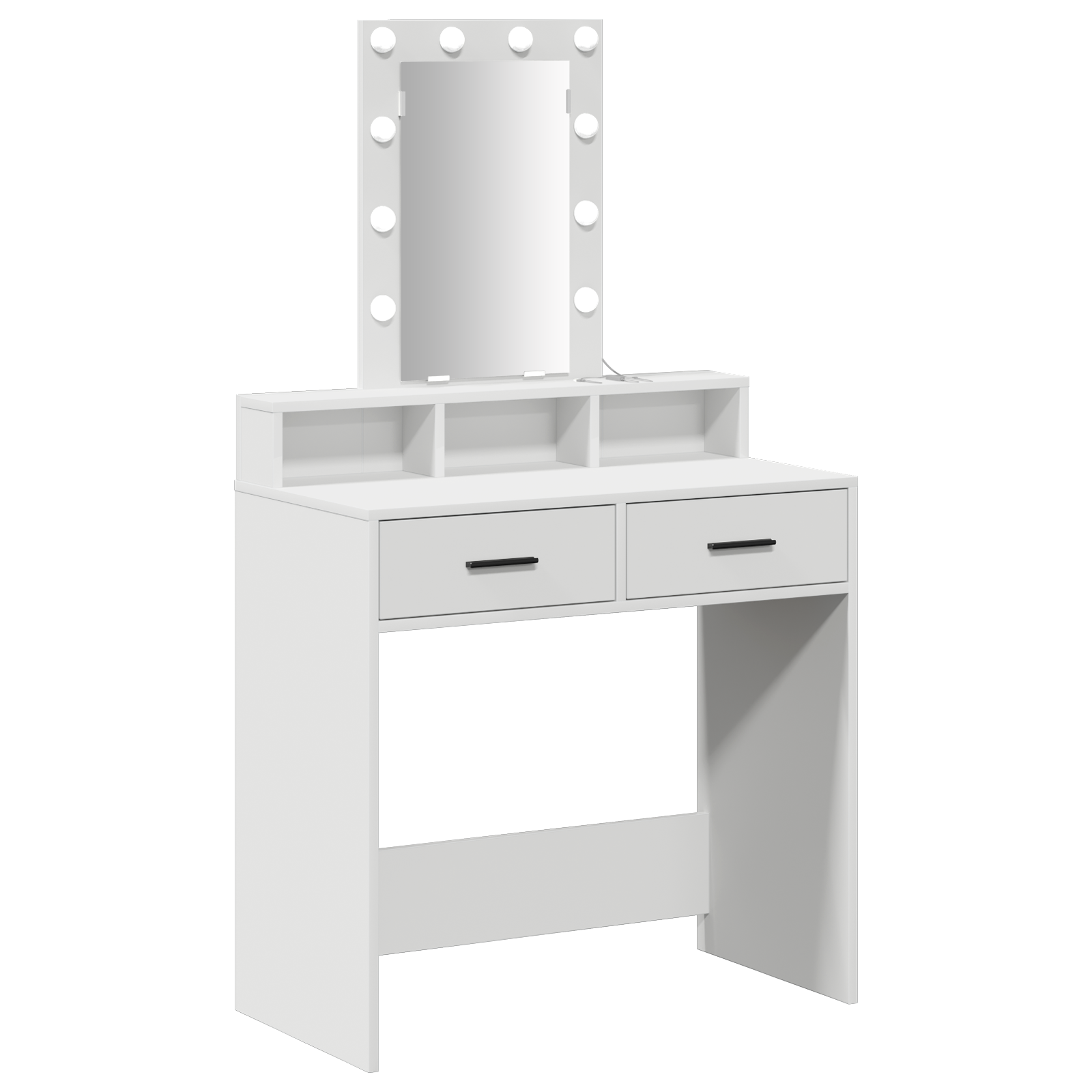 Dressing Table with LED Lights - White, 79x41x140 cm - Image 2