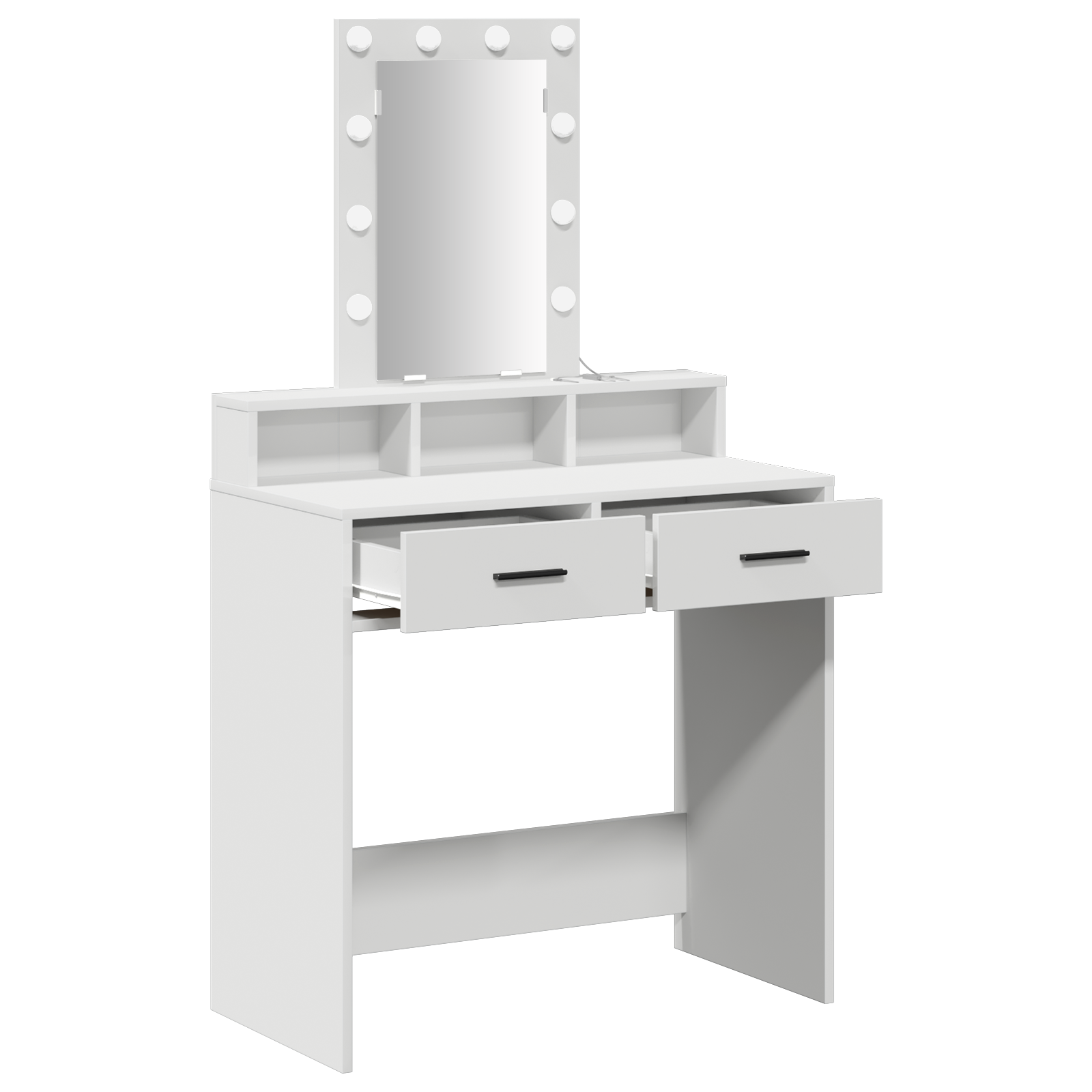 Dressing Table with LED Lights - White, 79x41x140 cm - Image 4