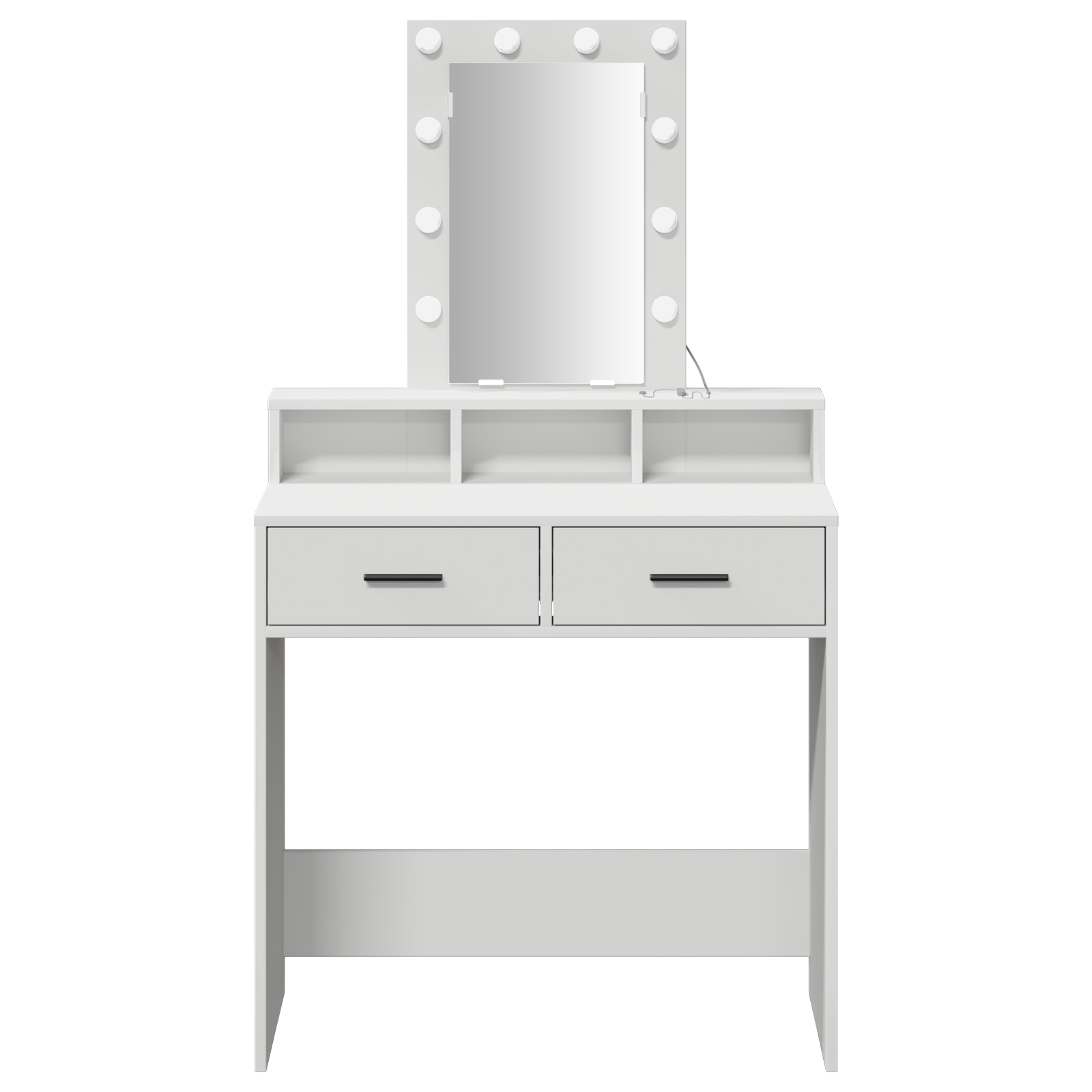 Dressing Table with LED Lights - White, 79x41x140 cm - Image 5
