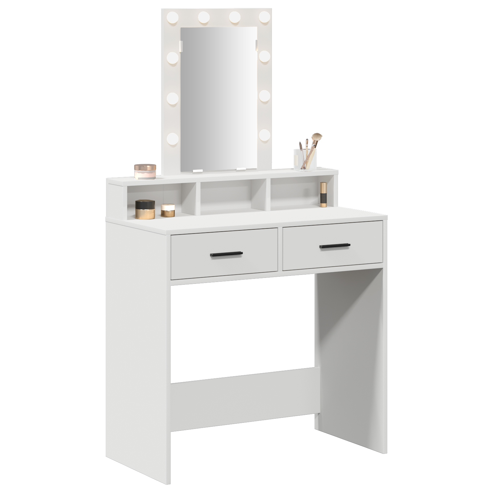 Dressing Table with LED Lights - White, 79x41x140 cm - Image 3