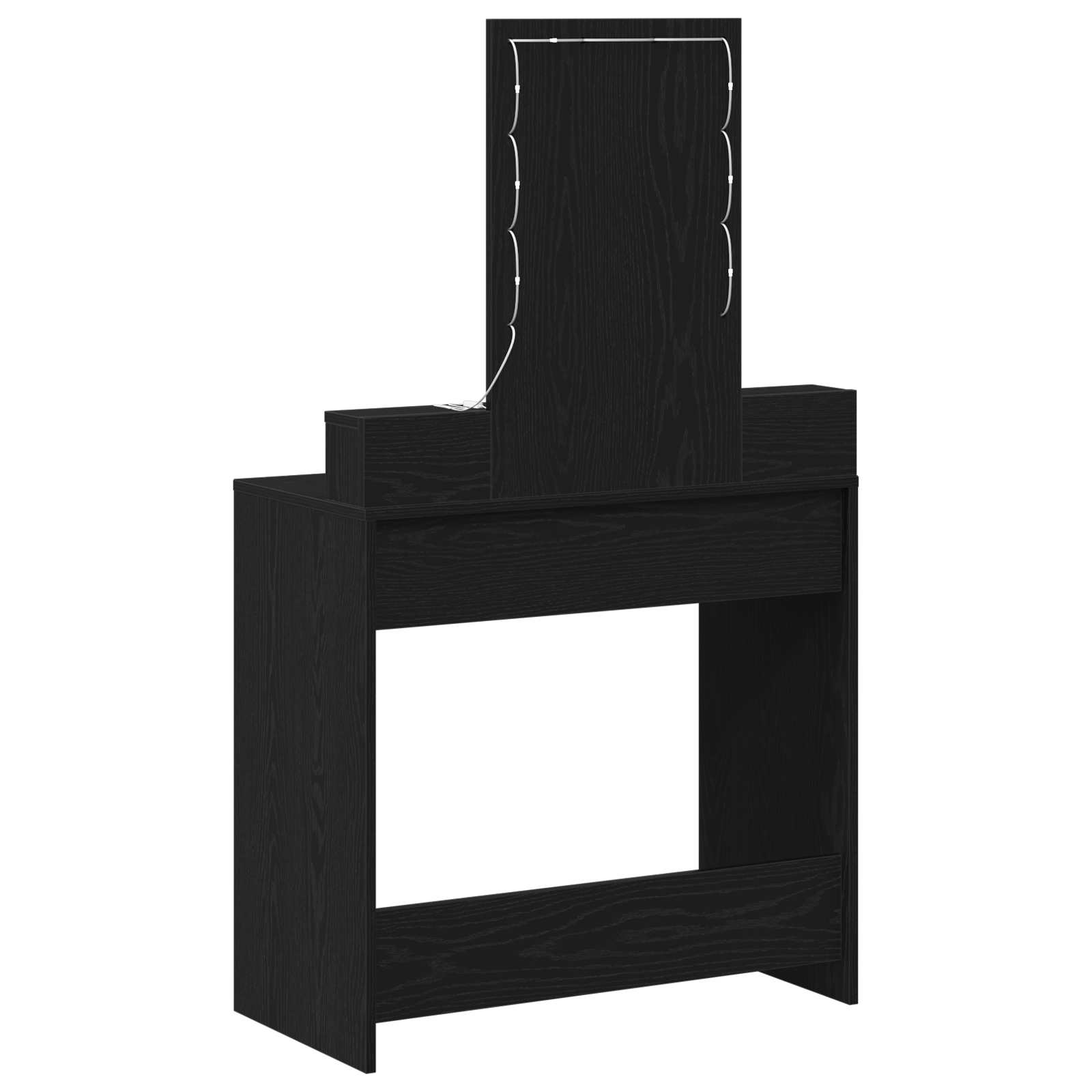 Black Oak Dressing Table with LED Lights - 79x41x140 cm - Image 7