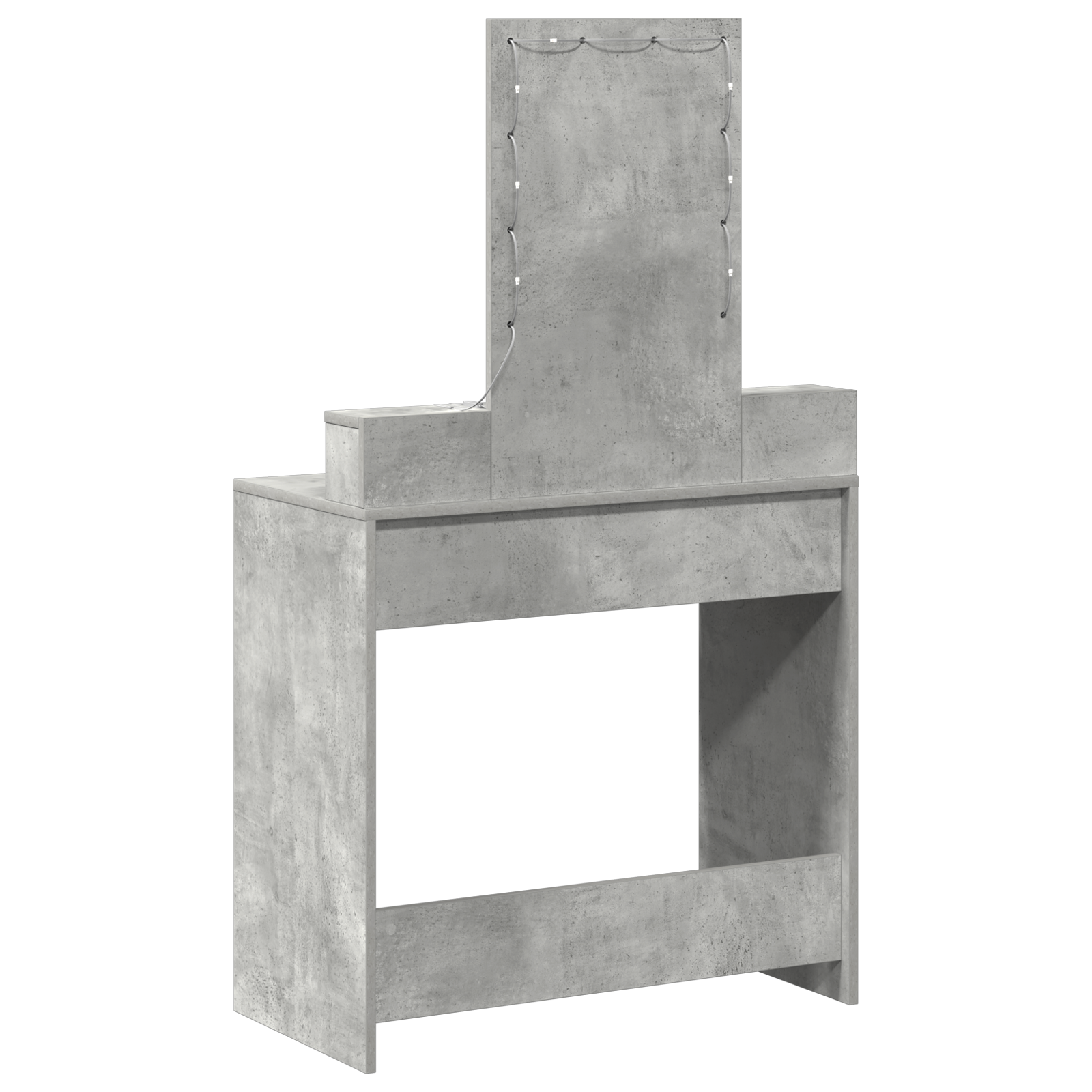 Makeup Table with LED Lights - Concrete Grey, 79x41x140 cm - Image 7
