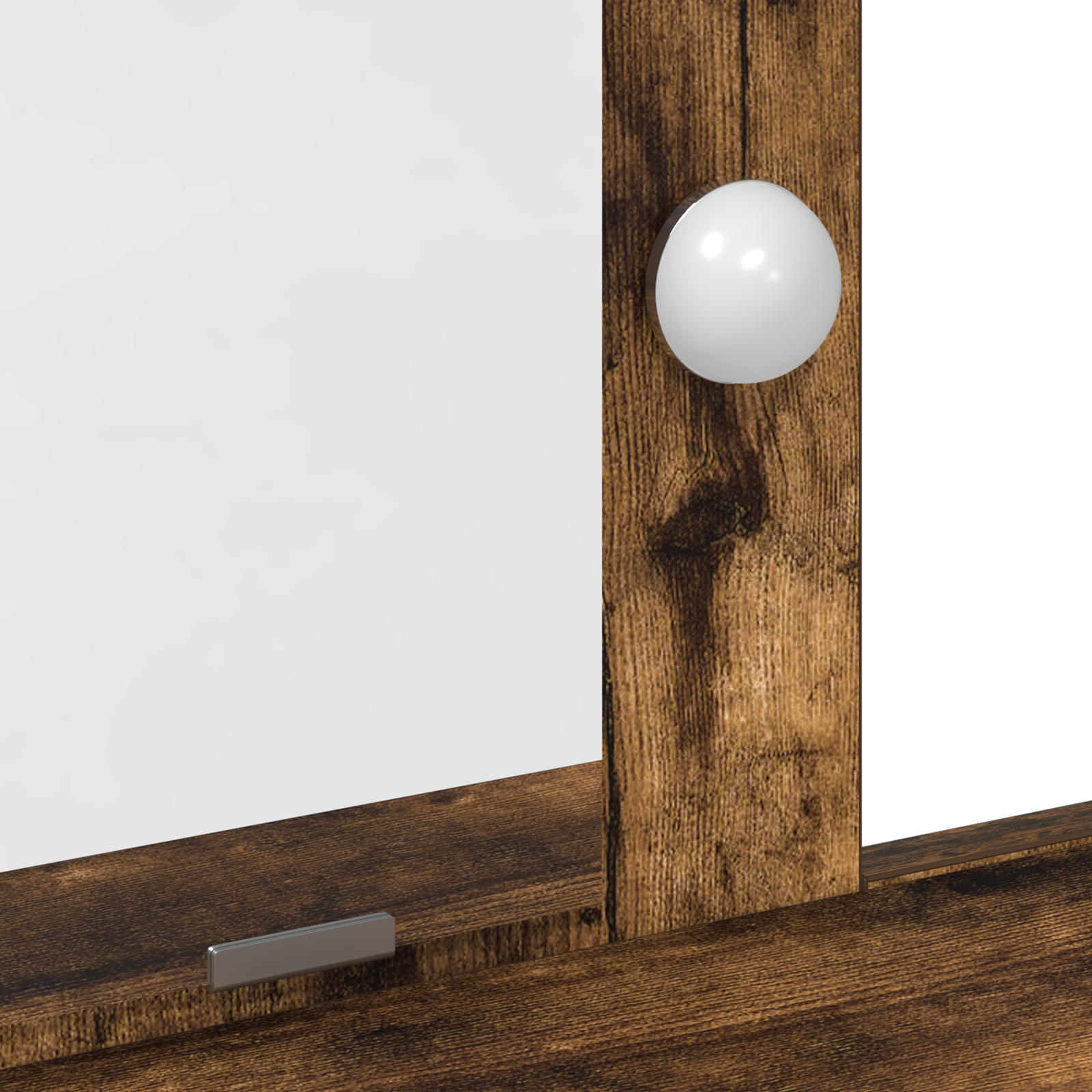 Makeup Table with LED Lights in Smoked Oak - 79x41x140 cm - Image 9