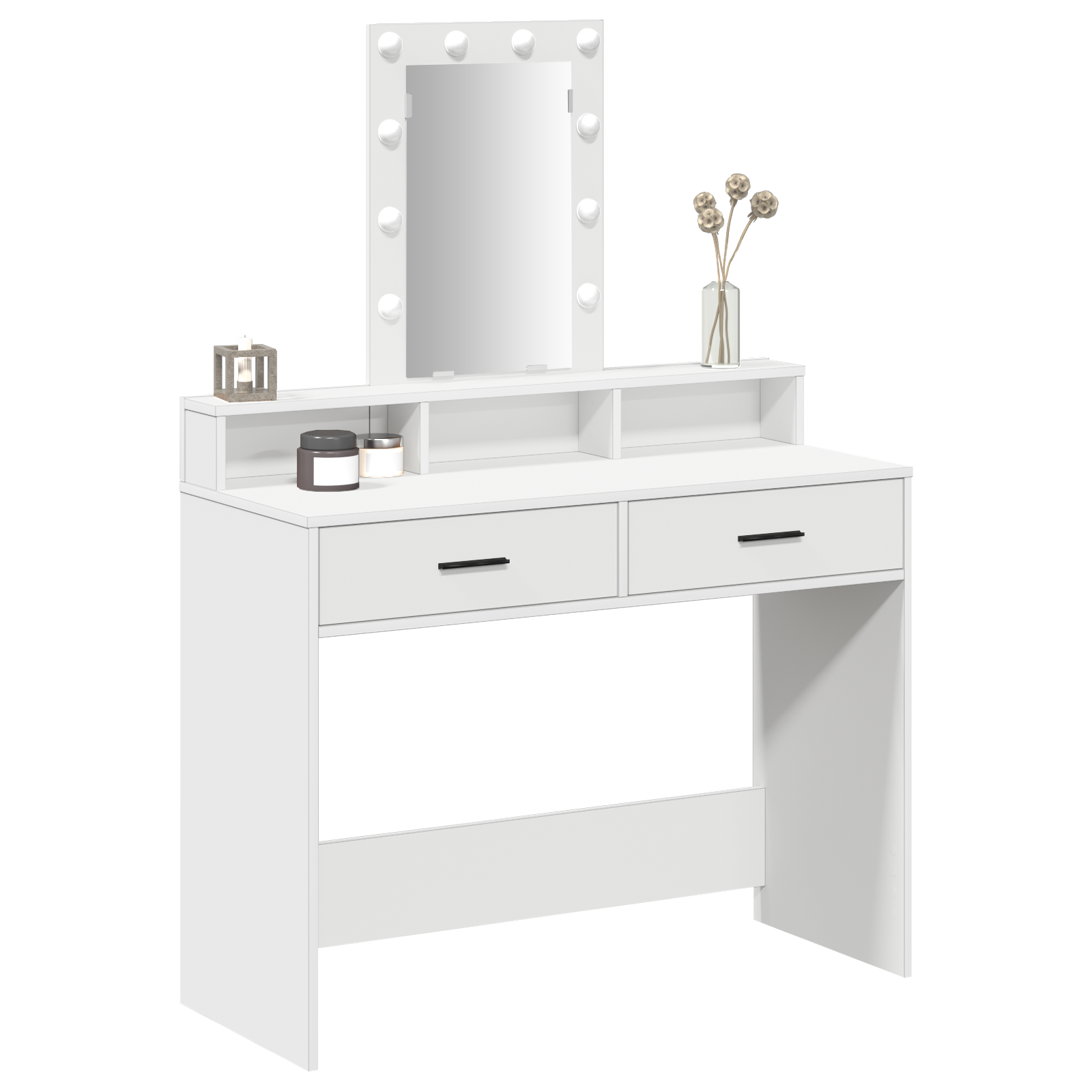 Vanity Table White MDF 100 x 41 x 140 cm Vanity Table - Image 3