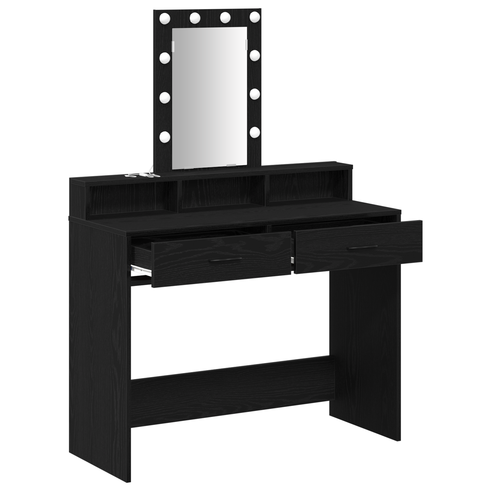 Vanity Table Black oak Engineered wood 100 x 41 x 140 cm Mirror - Image 4