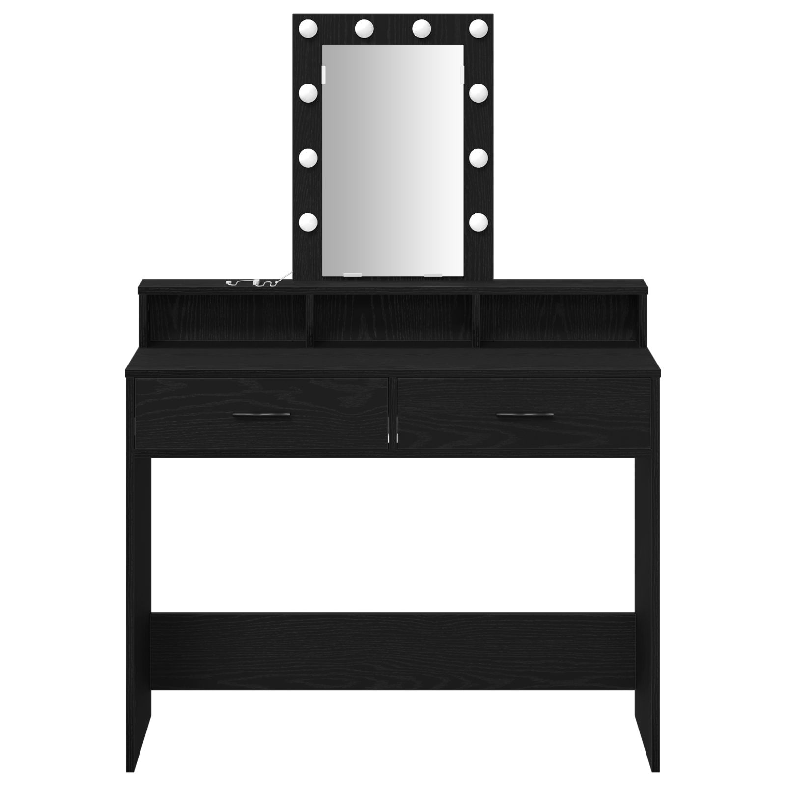 Vanity Table Black oak Engineered wood 100 x 41 x 140 cm Mirror - Image 5