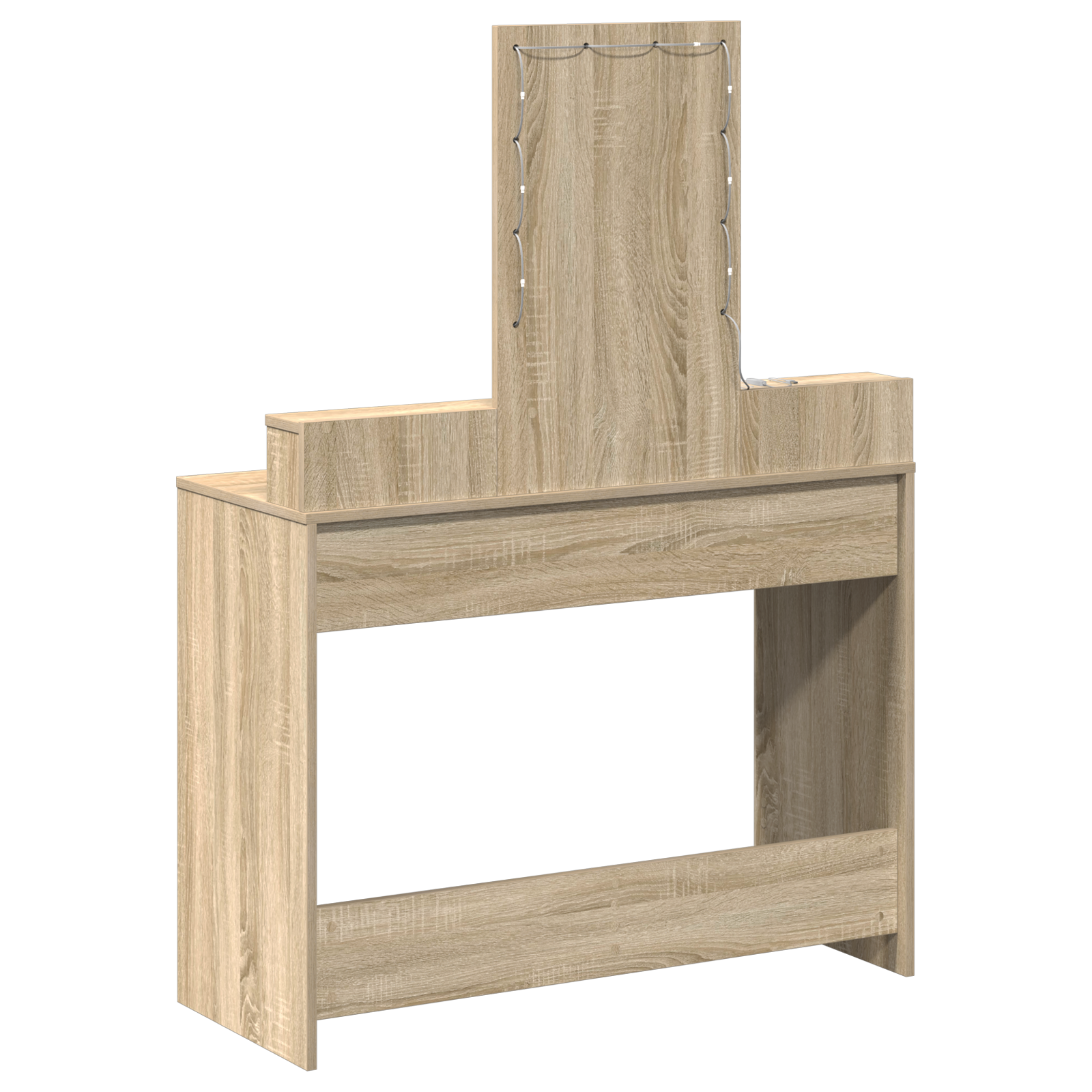 Dressing Table with LED Lights Sonoma Oak 100x41x140 cm - Image 7