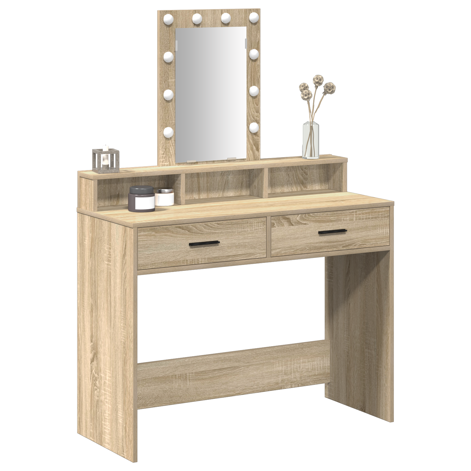 Thumbnail - vidaXL Schminktisch mit Speicher Braun 100 x 41 x 140 cm Holzwerkstoff