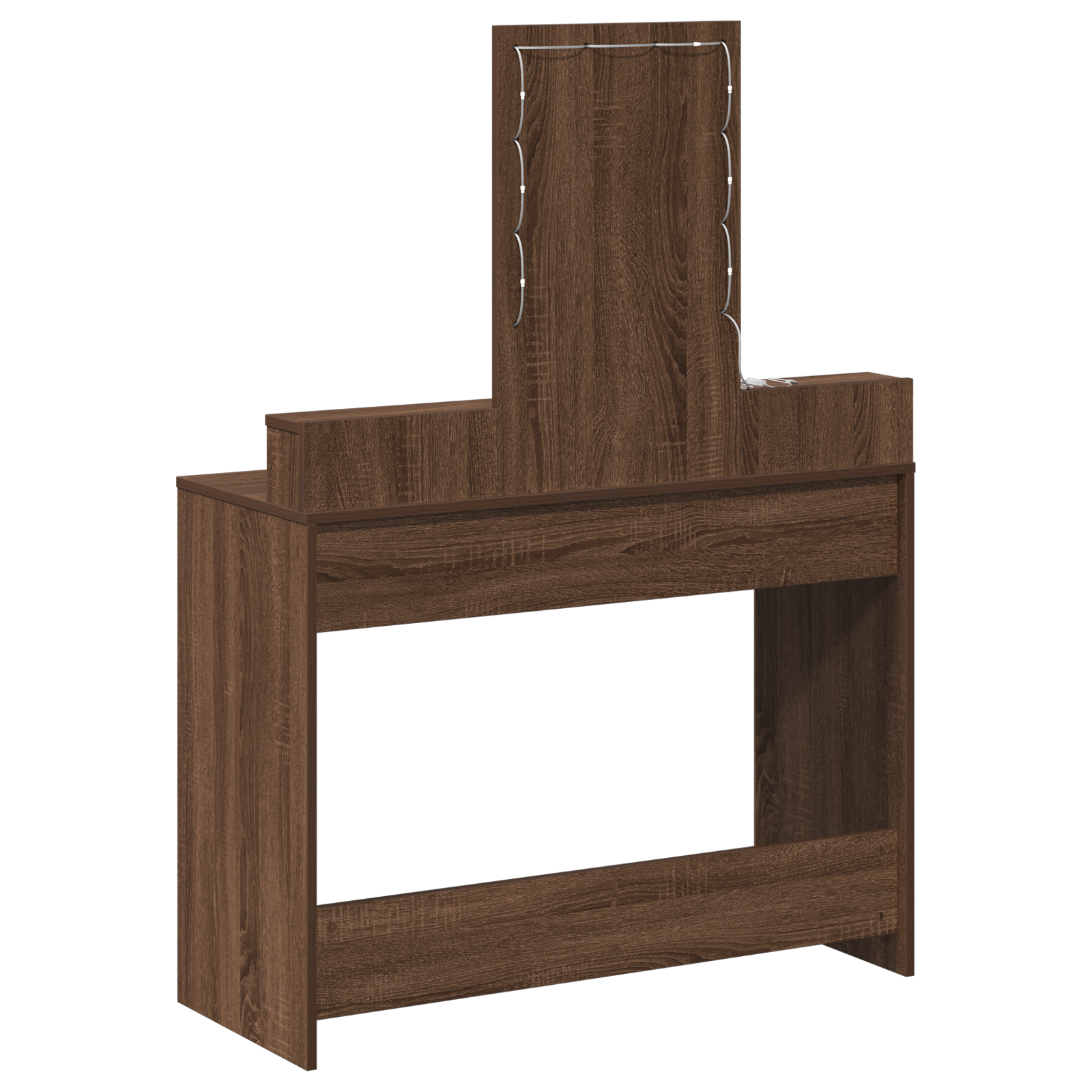 Brown Oak Dressing Table with LED Lights, 100x41x140 cm - Image 7
