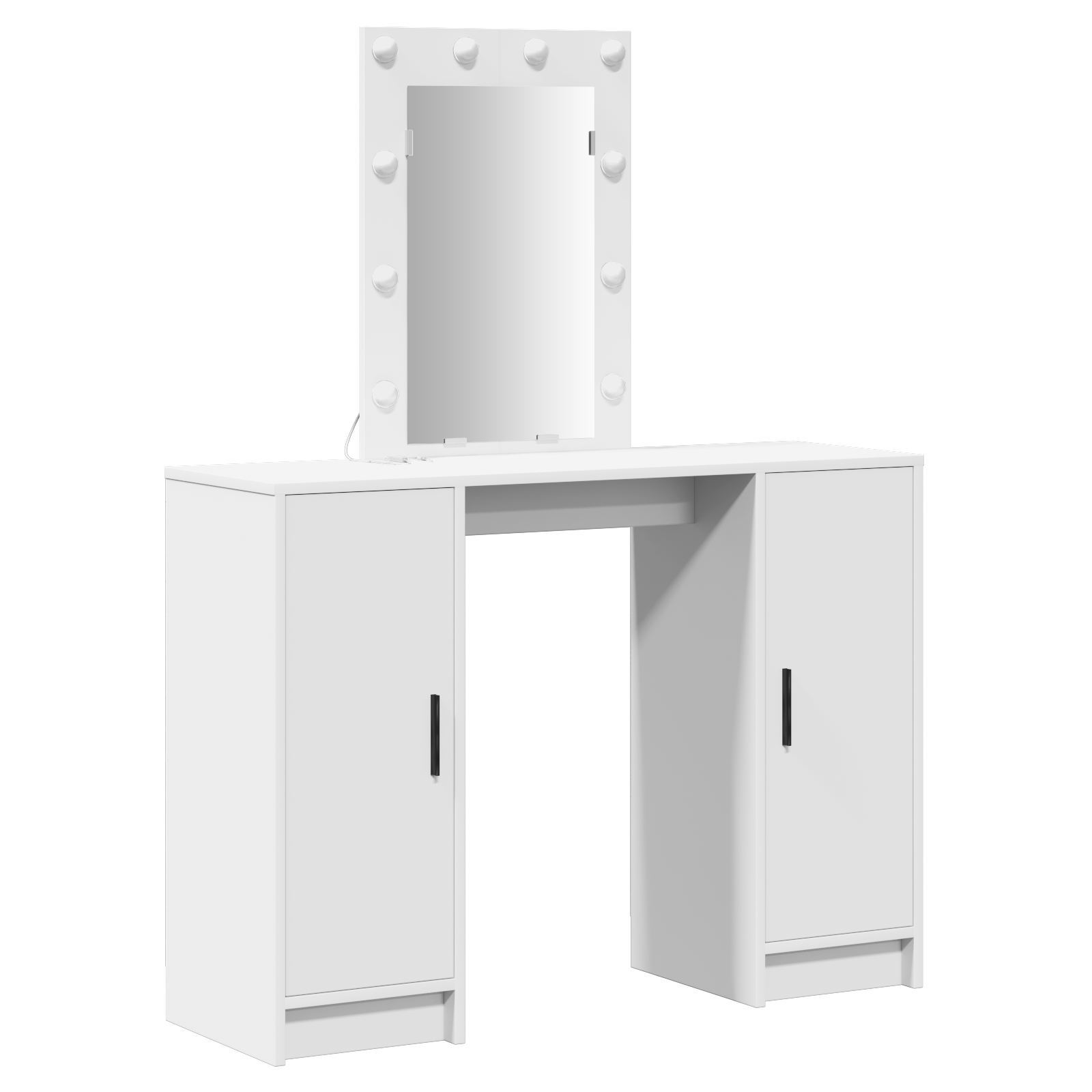 Dressing Table with LED Lights White 102x33x135 cm - Image 2