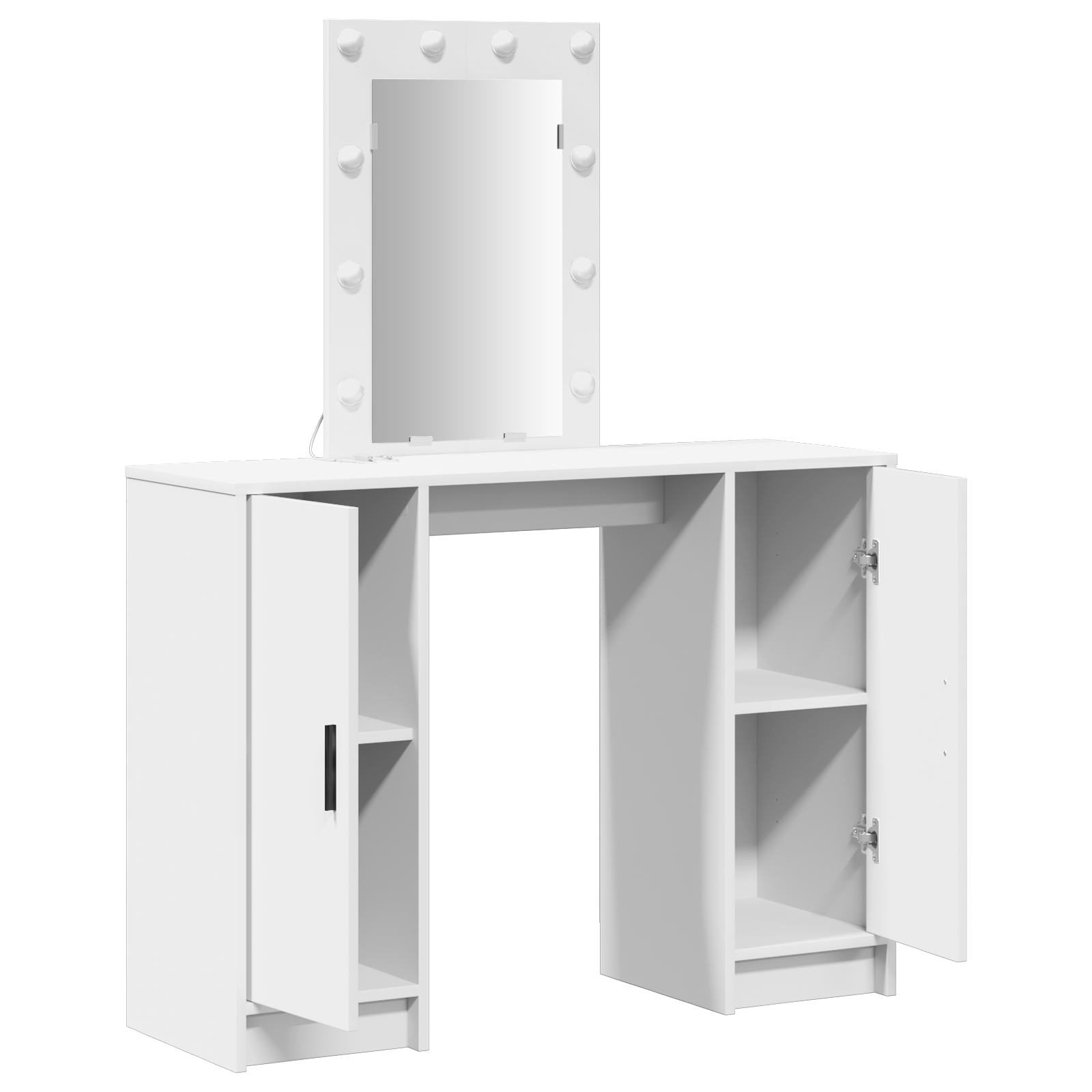 Dressing Table with LED Lights White 102x33x135 cm - Image 4