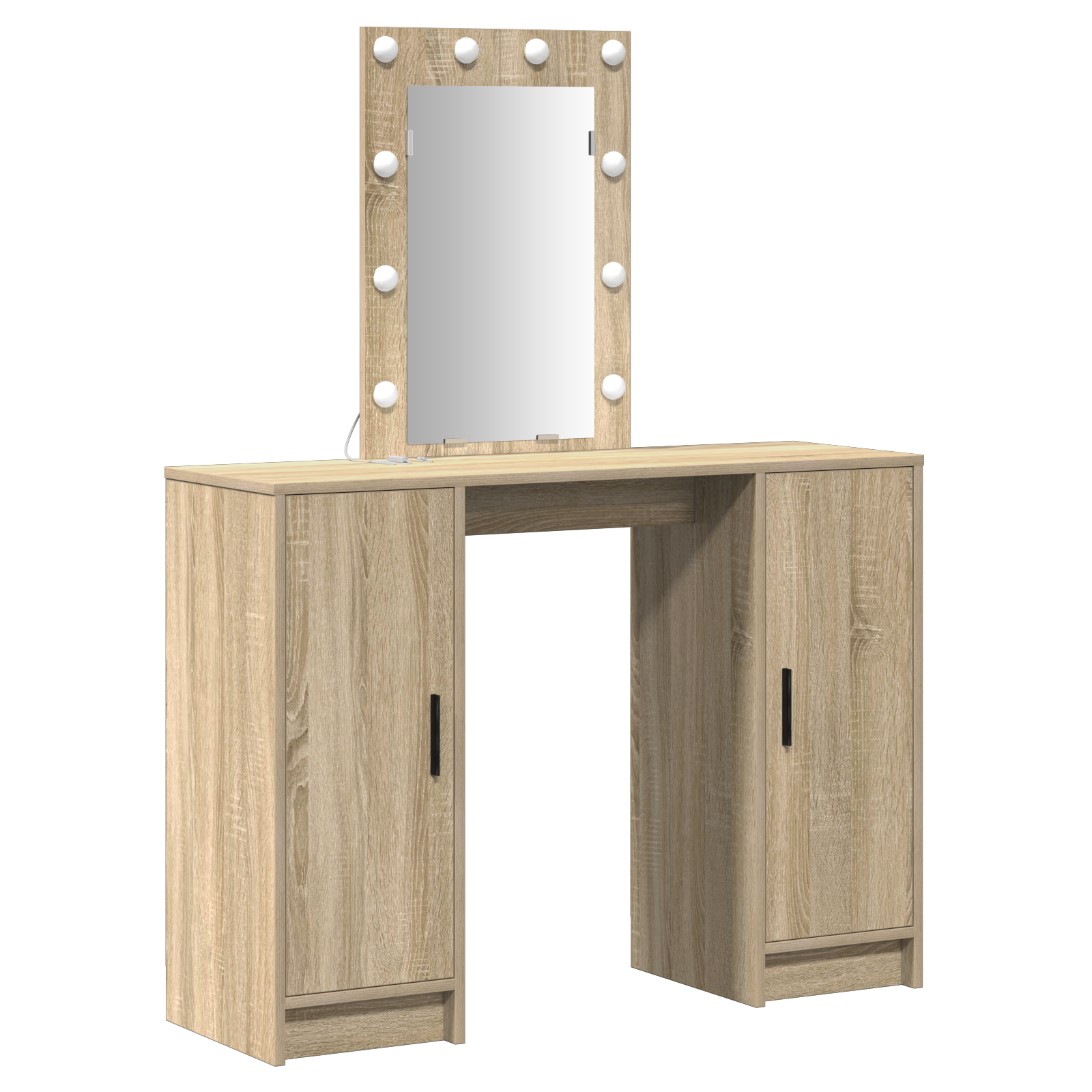 Dressing Table with LED Lights in Sonoma Oak, 102x33x135 cm - Image 2