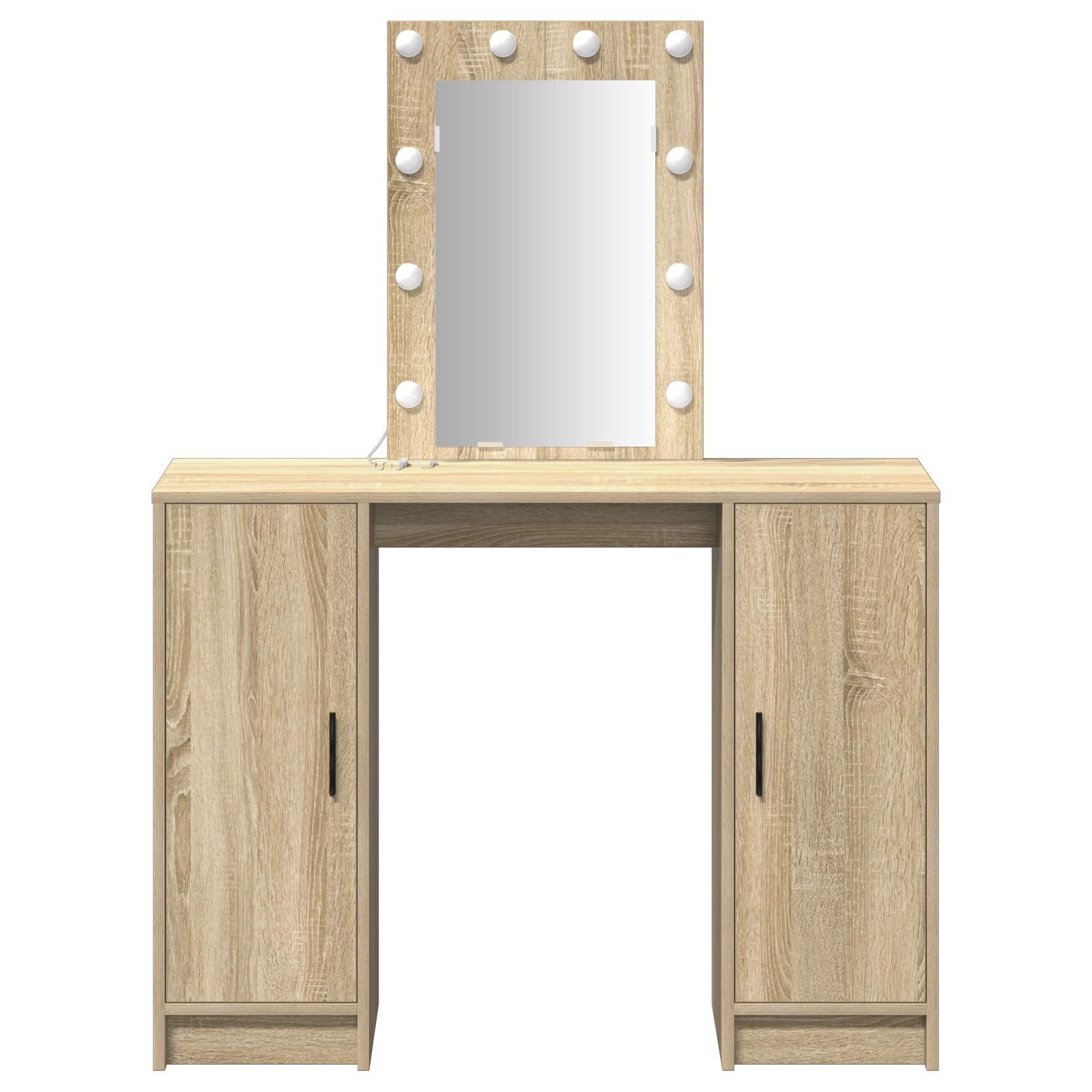 Dressing Table with LED Lights in Sonoma Oak, 102x33x135 cm - Image 5