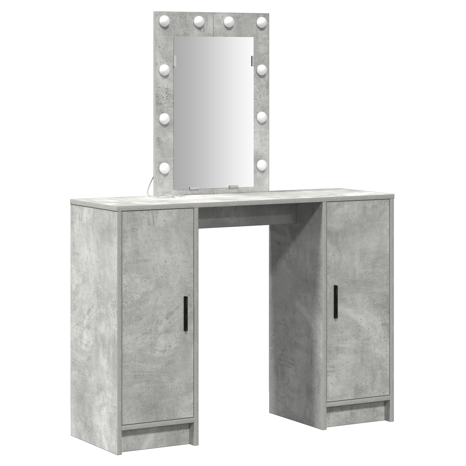 Dressing Table with LED Lights Concrete Grey 102x33x135 cm - Image 2